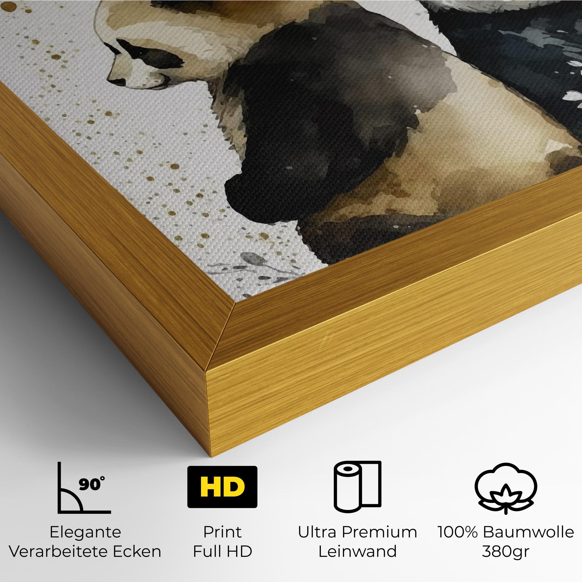 Leinwandbild Gold Panda Art mockup 4