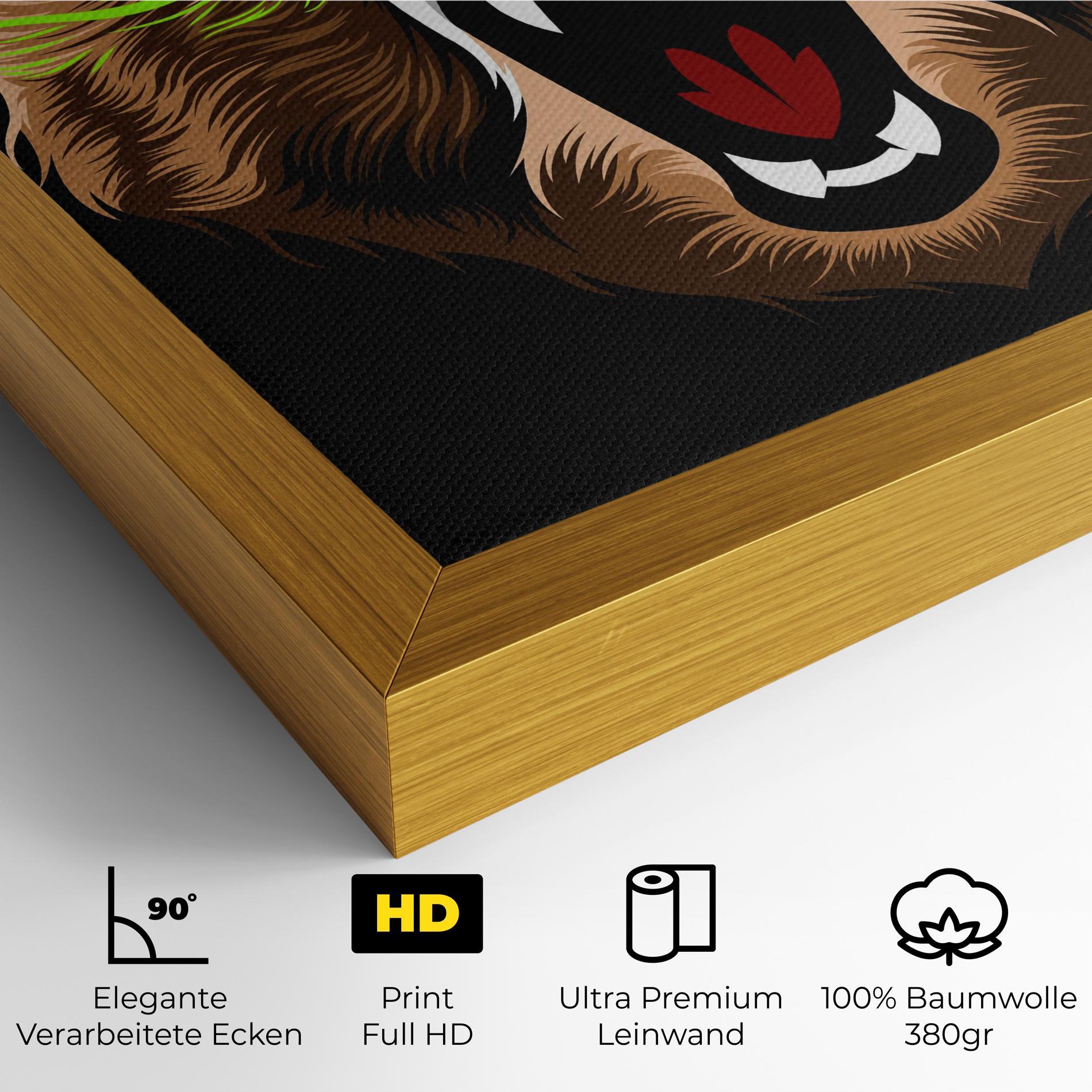 Leinwandbild Green Line Bear mockup 4