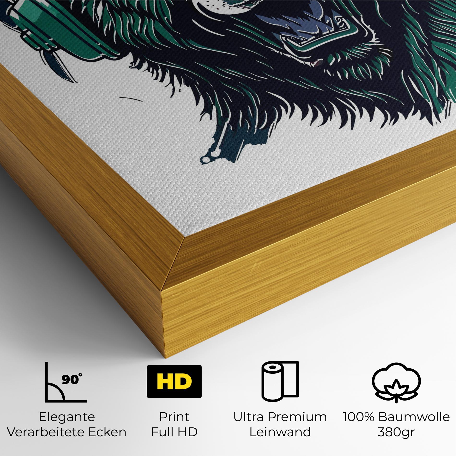 Leinwandbild Green Music Bear mockup 4