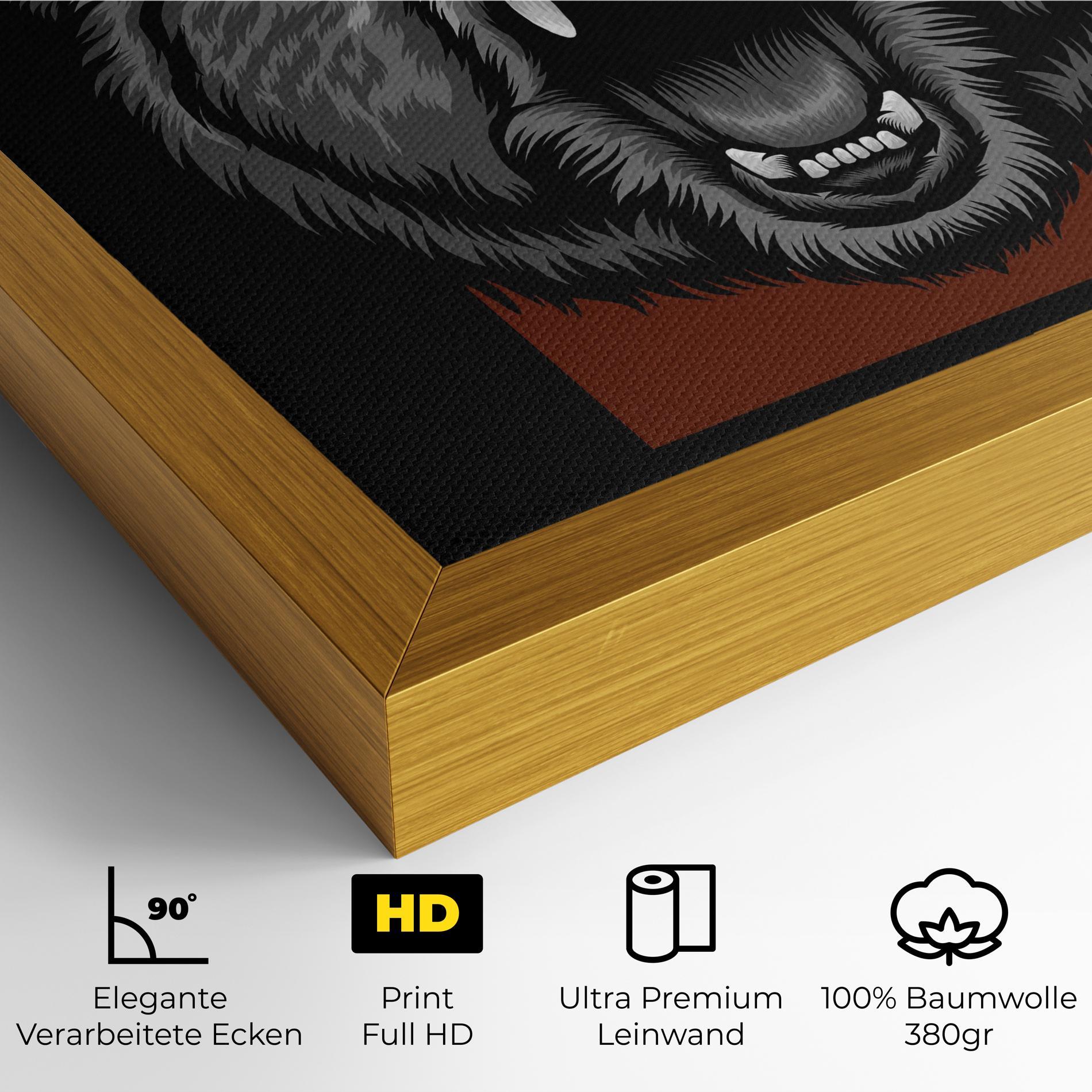 Leinwandbild Grey Bear Head mockup 4
