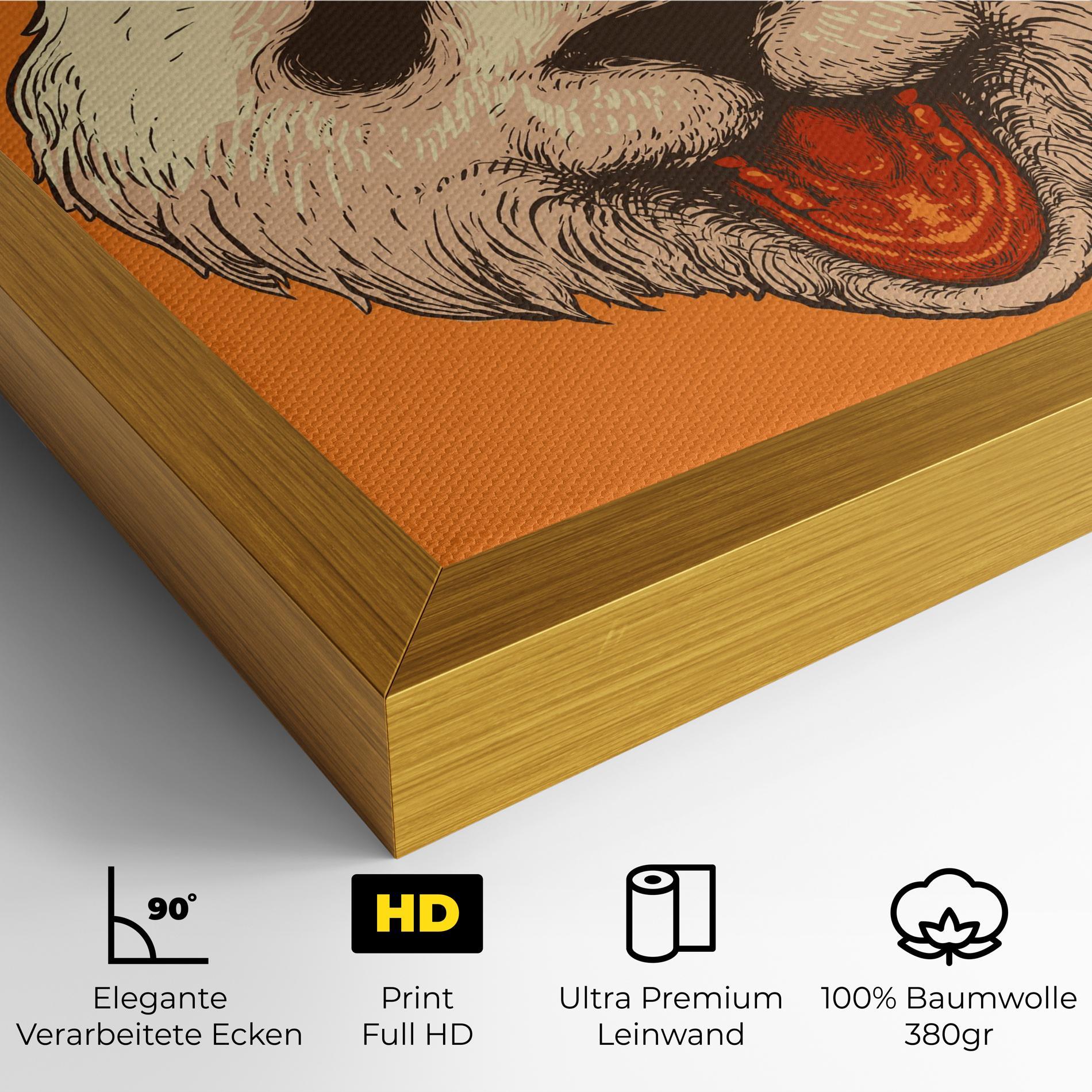 Leinwandbild Panda On Orange mockup 4