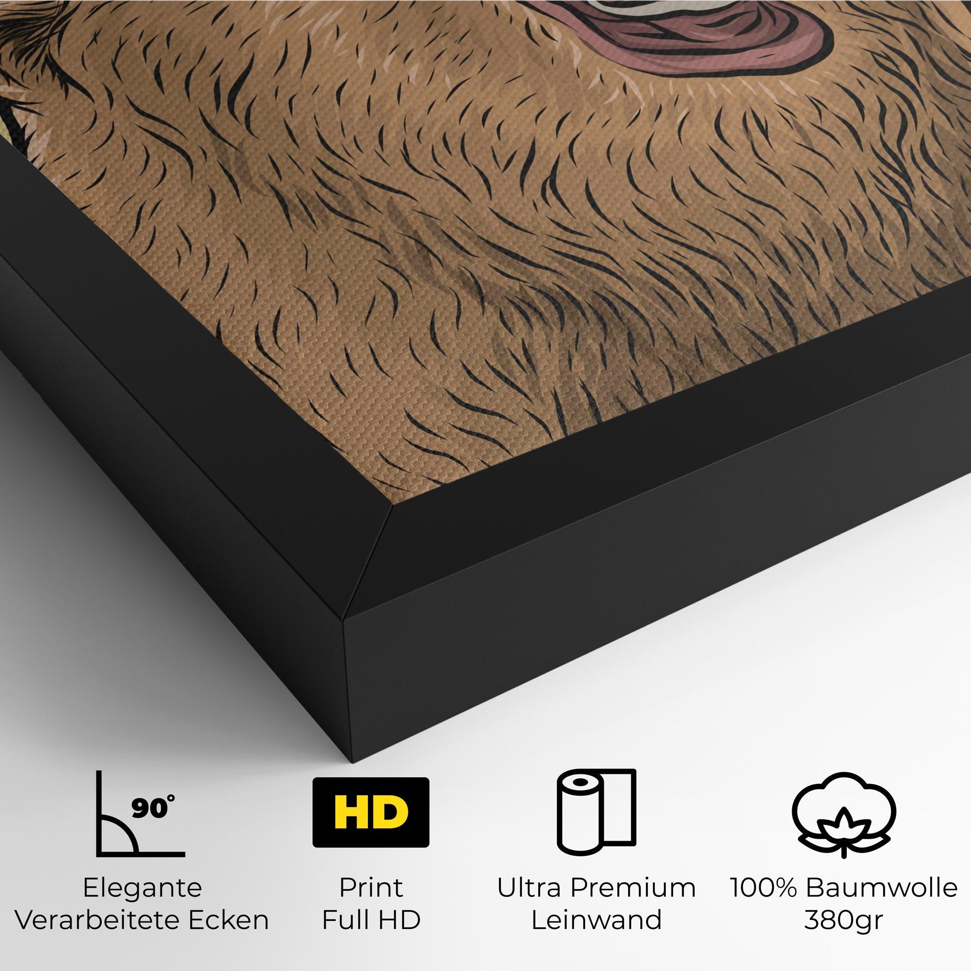 Leinwandbild Bear Singing mockup 4