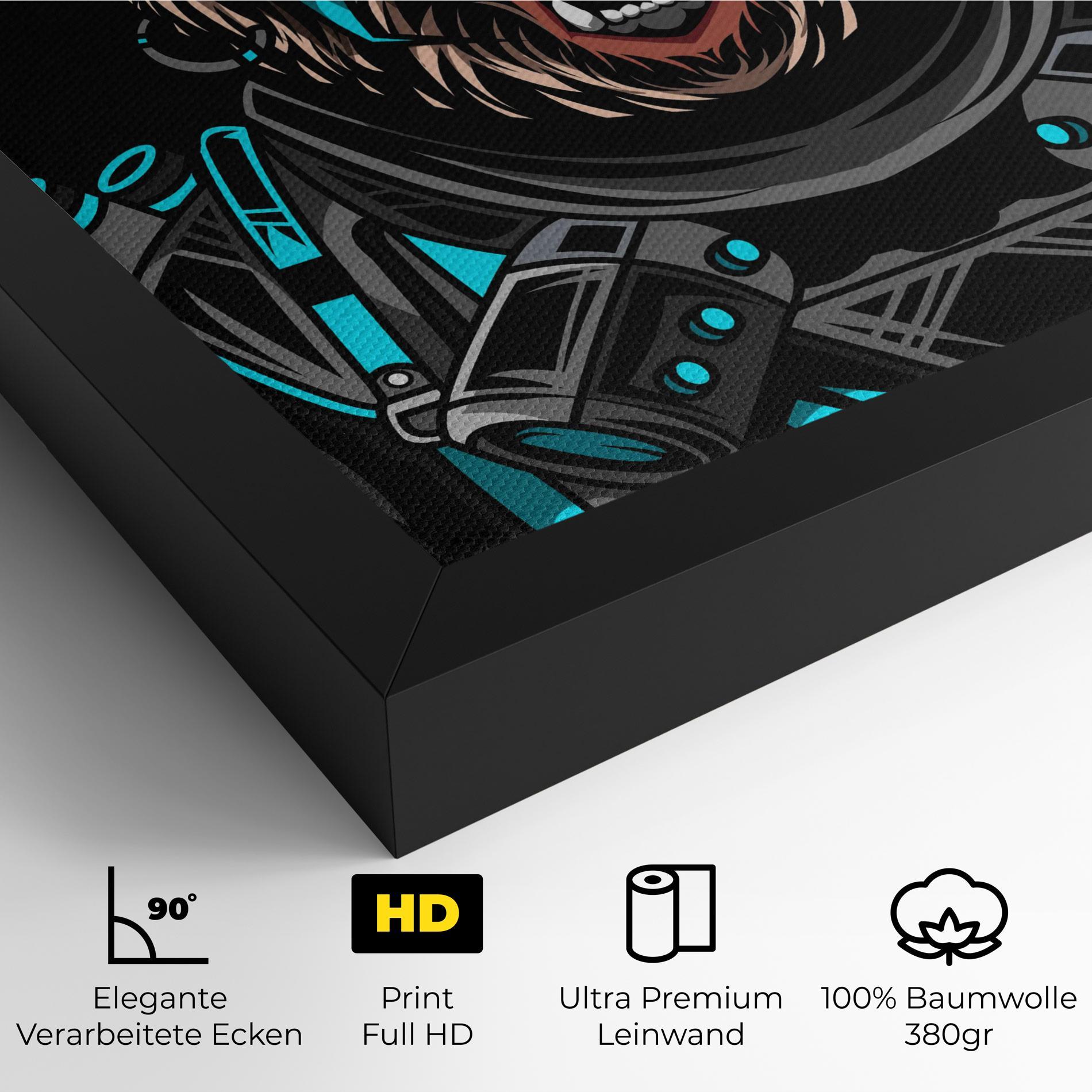 Leinwandbild Black Cyborg Bear mockup 4