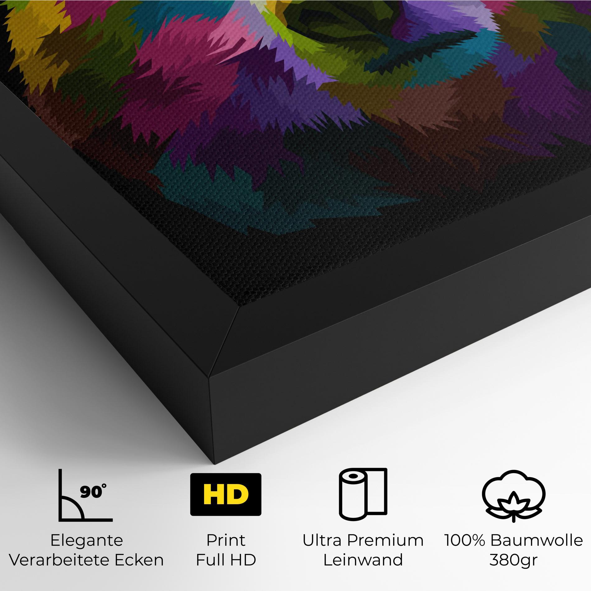 Leinwandbild Colorful Bear Head mockup 4