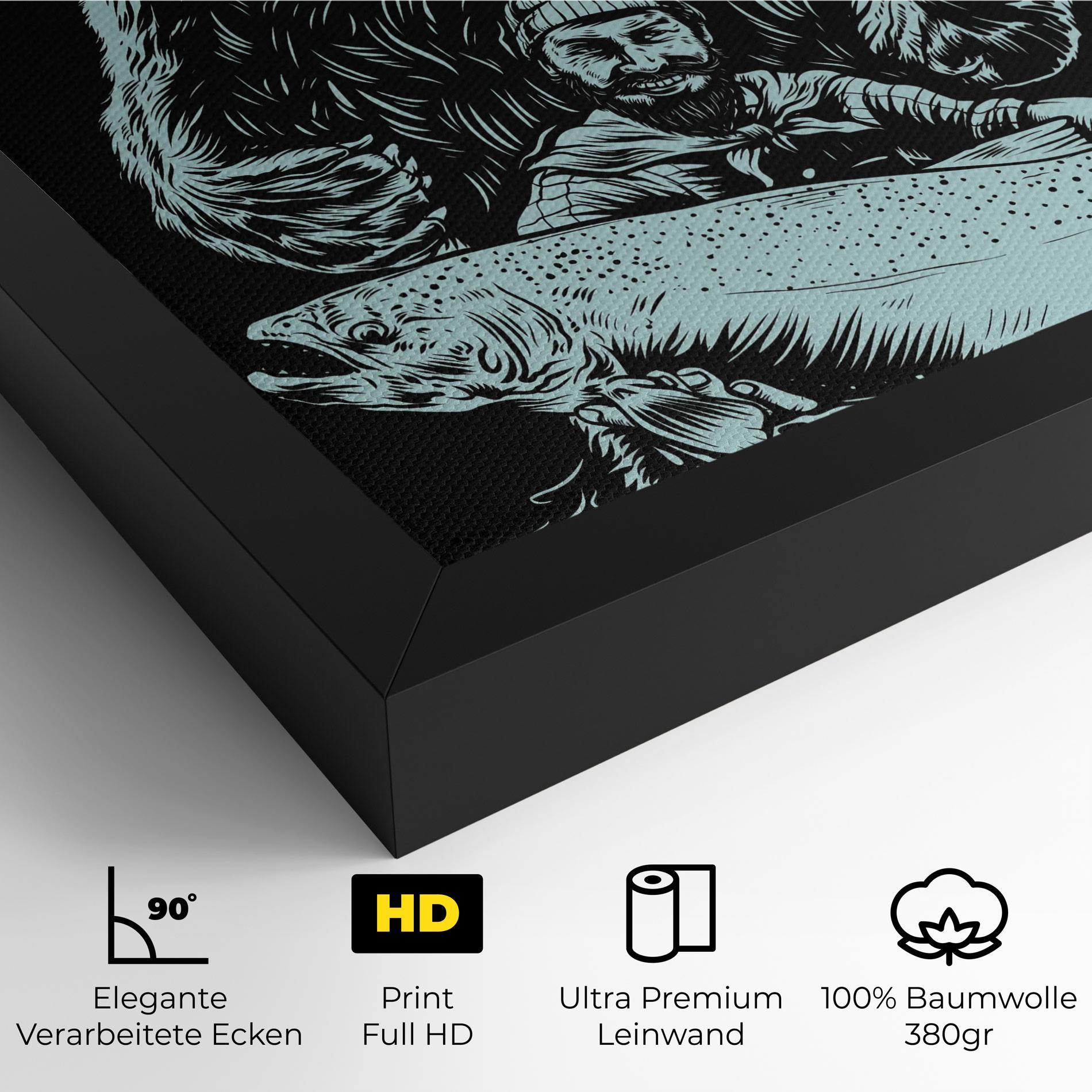 Leinwandbild Fishing Bear mockup 4