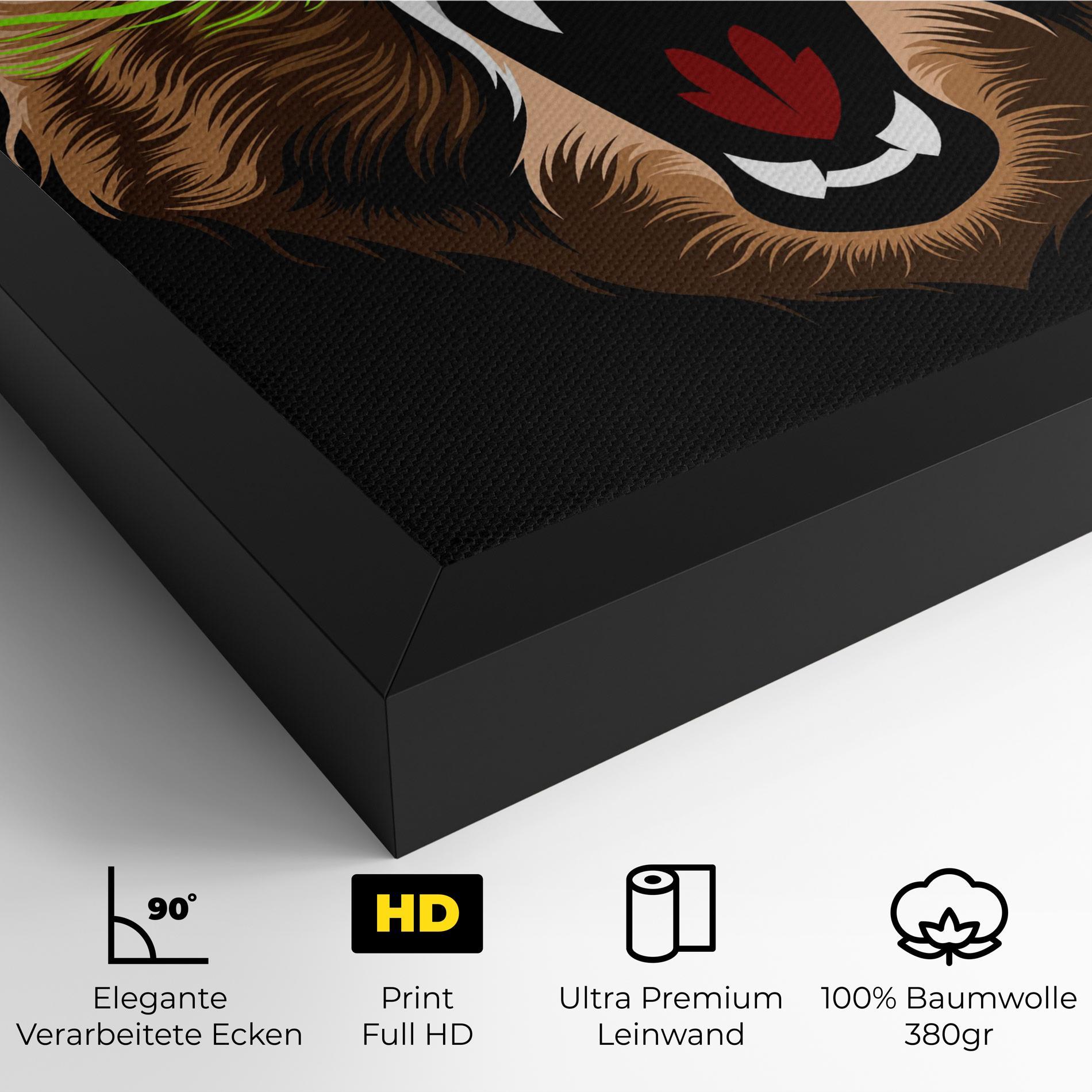 Leinwandbild Green Line Bear mockup 4