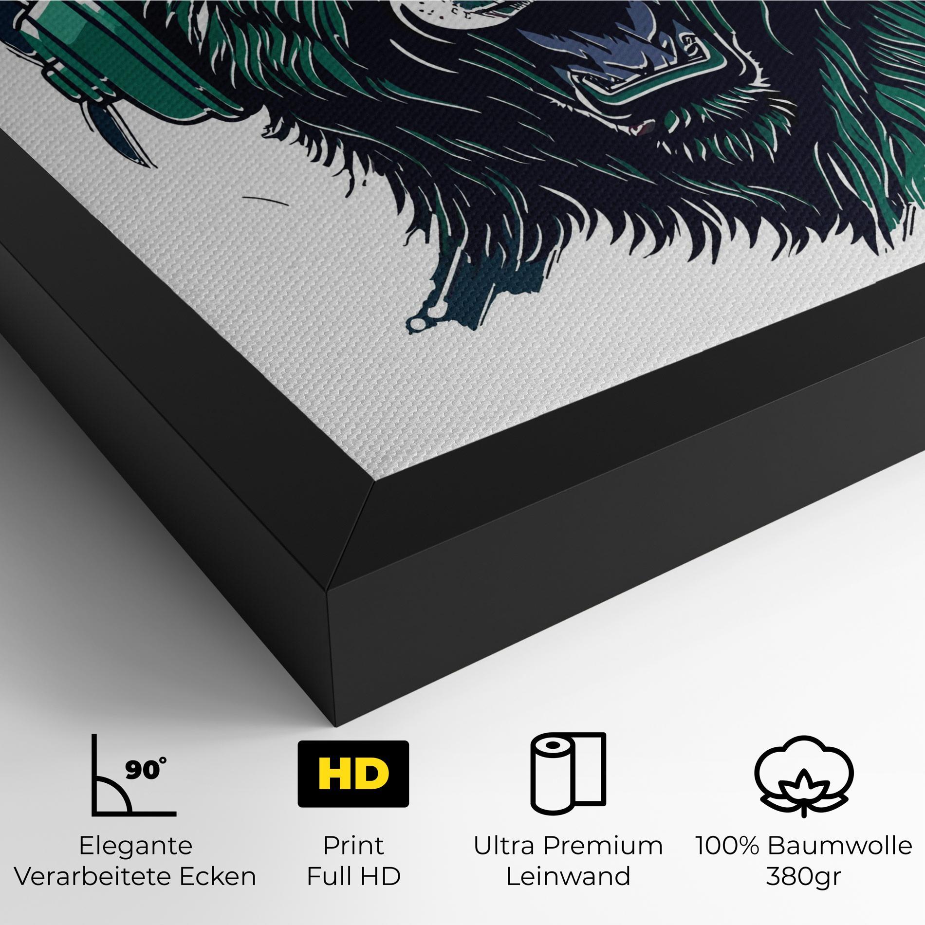 Leinwandbild Green Music Bear mockup 4