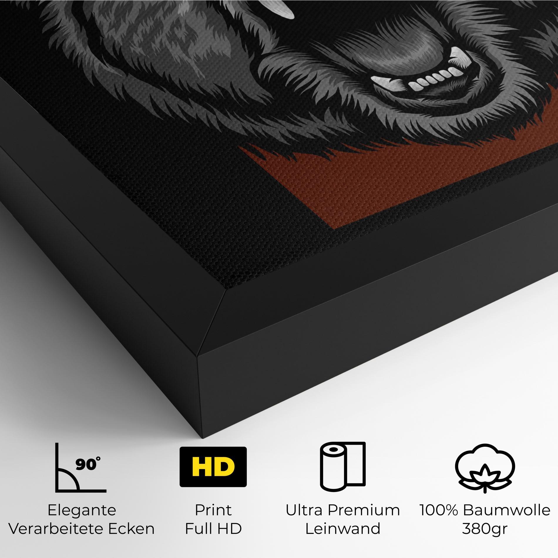 Leinwandbild Grey Bear Head mockup 4
