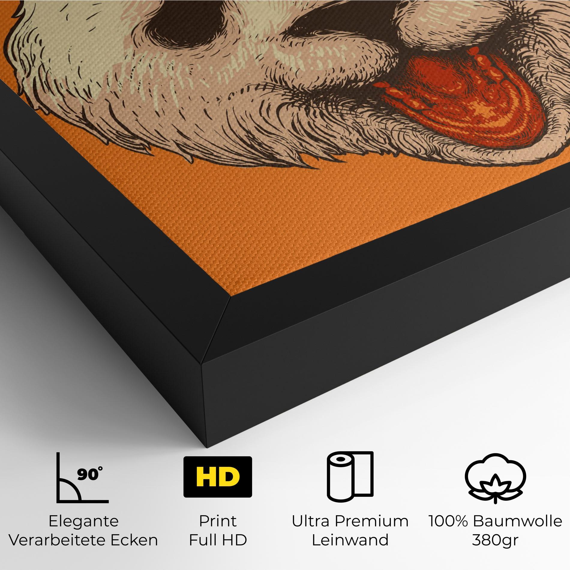 Leinwandbild Panda On Orange mockup 4