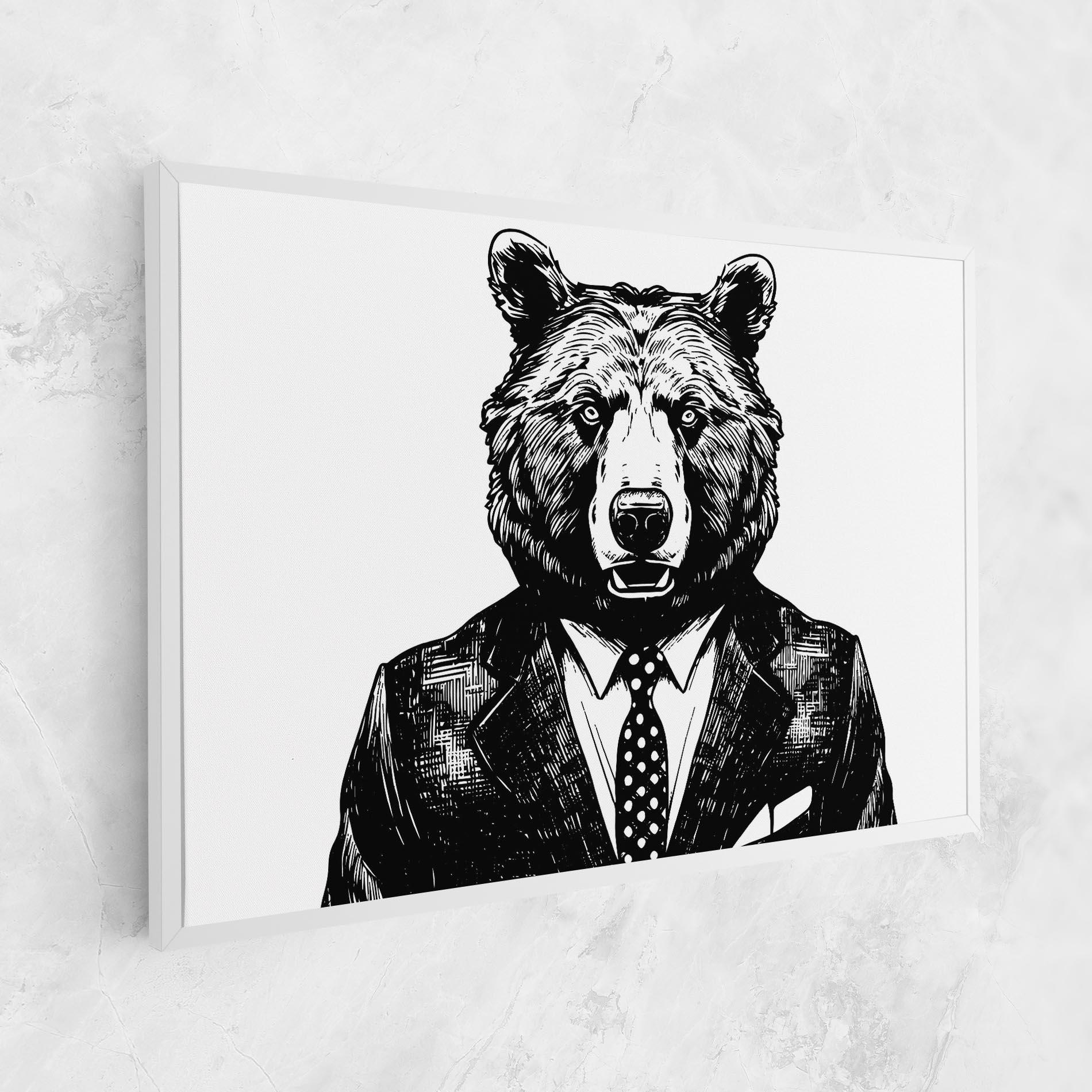 Leinwandbild Bear In Suit mockup 1