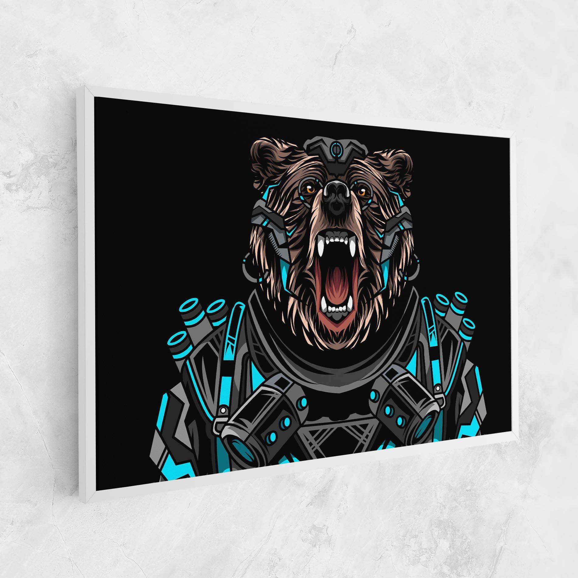 Leinwandbild Black Cyborg Bear mockup 1