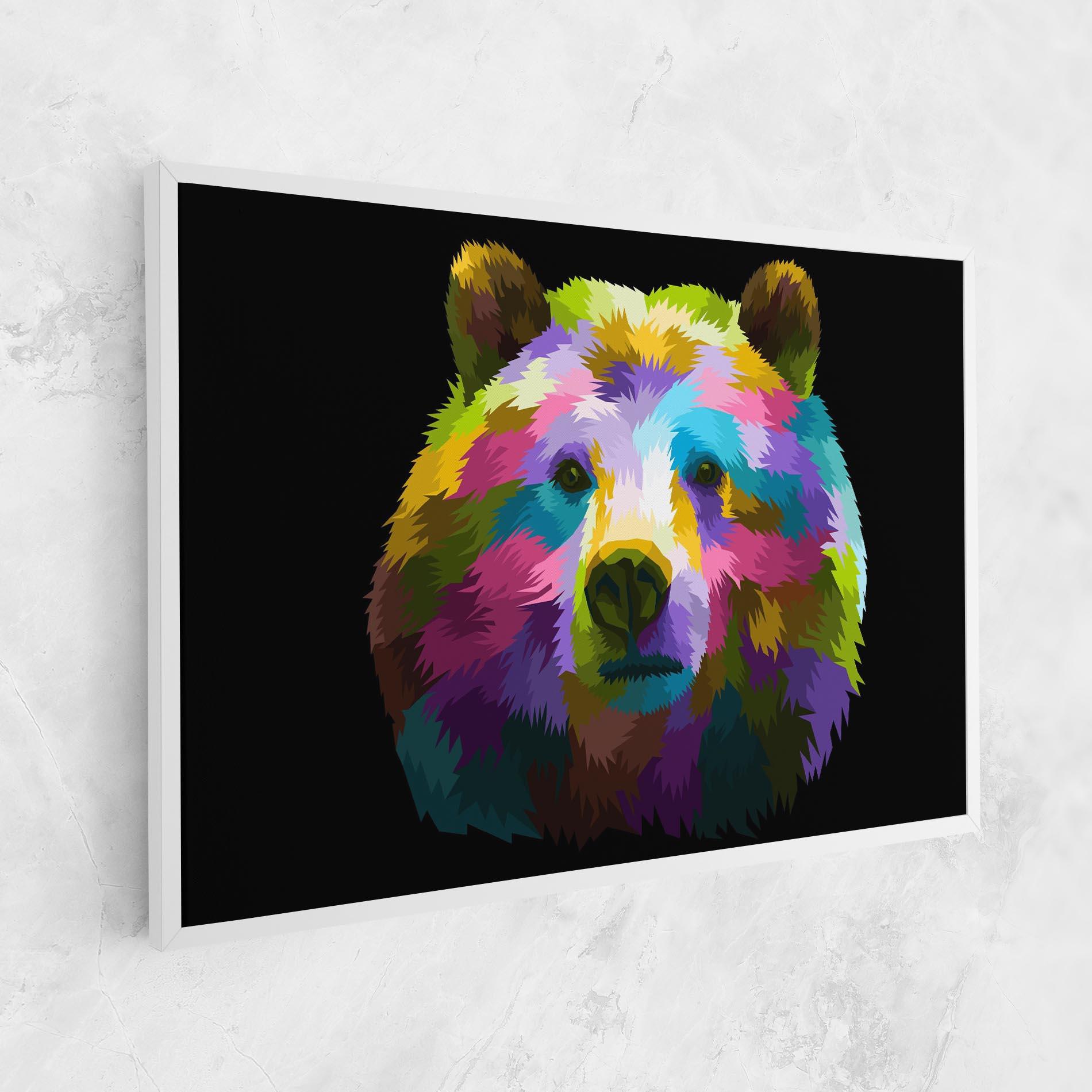 Leinwandbild Colorful Bear Head mockup 1