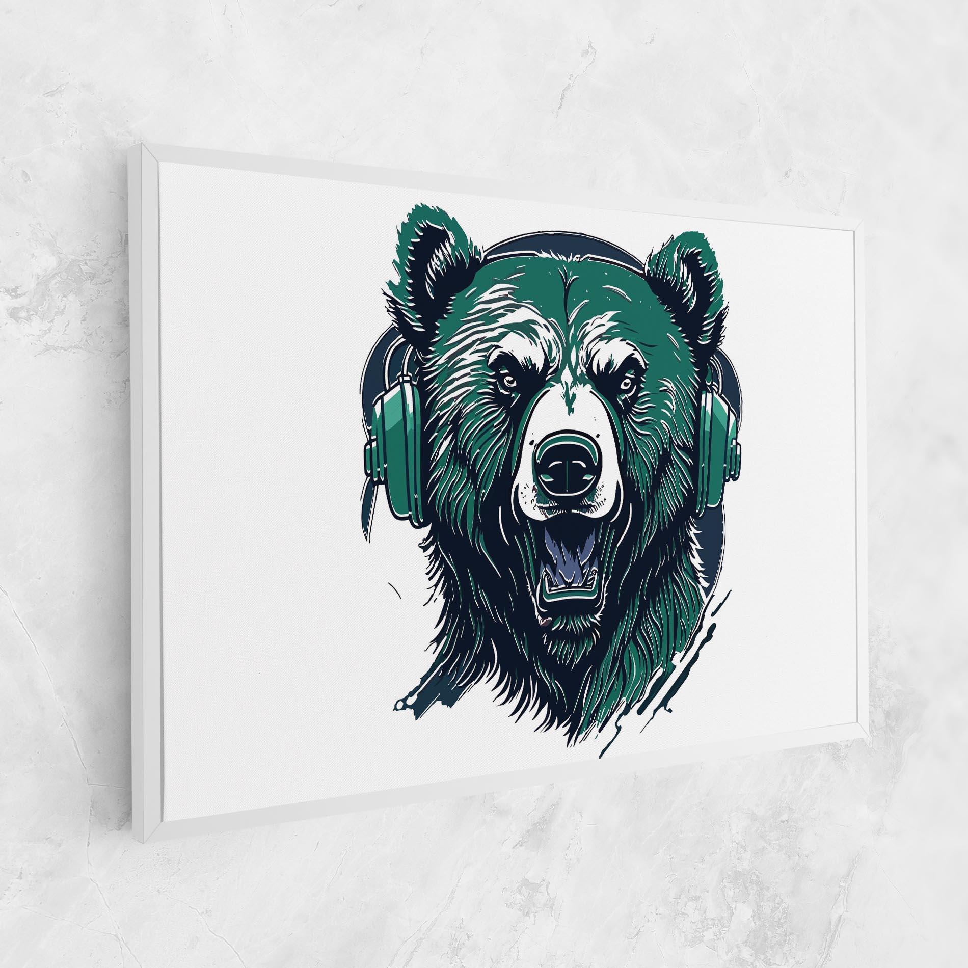 Leinwandbild Green Music Bear mockup 1