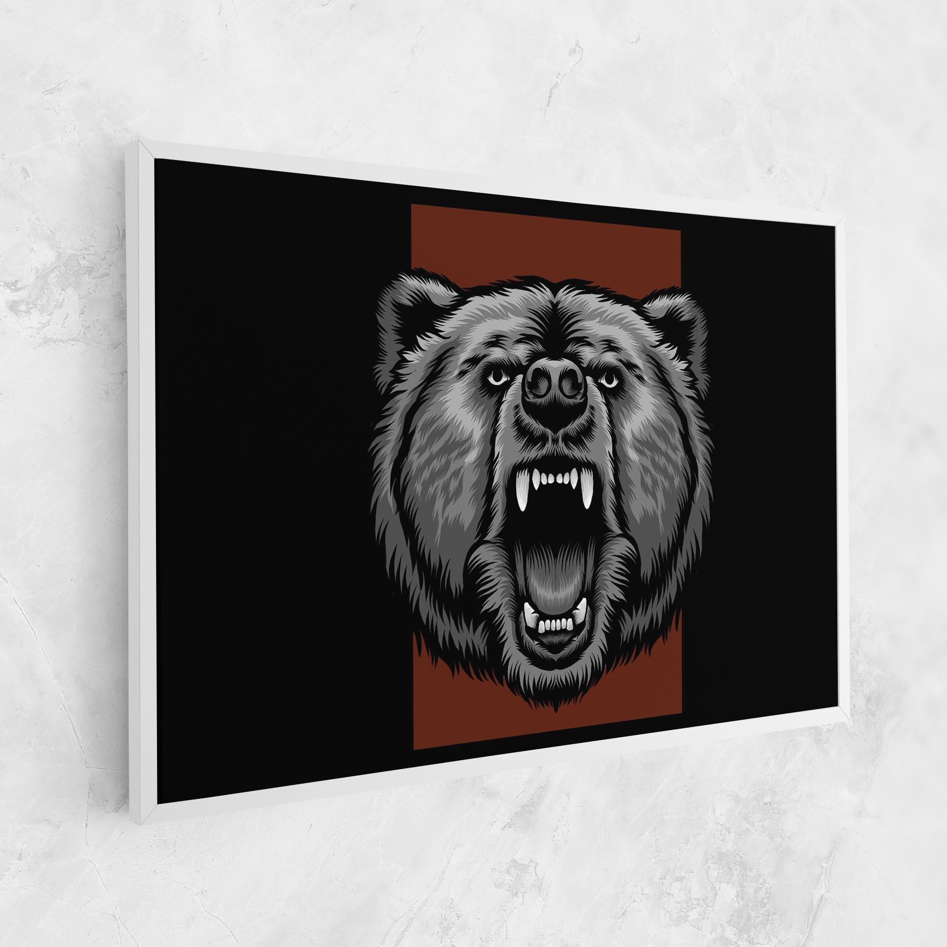 Leinwandbild Grey Bear Head mockup 1