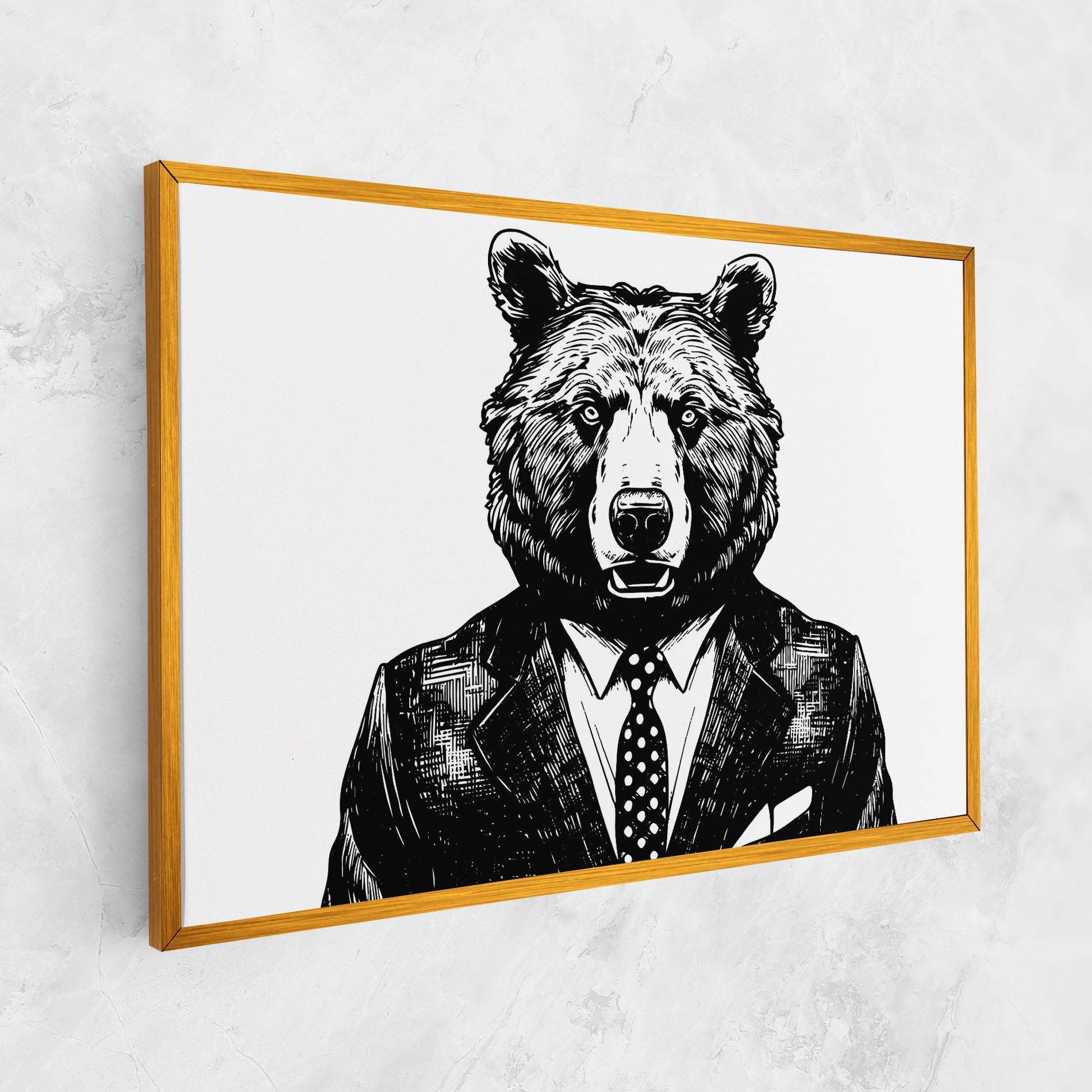 Leinwandbild Bear In Suit mockup 1