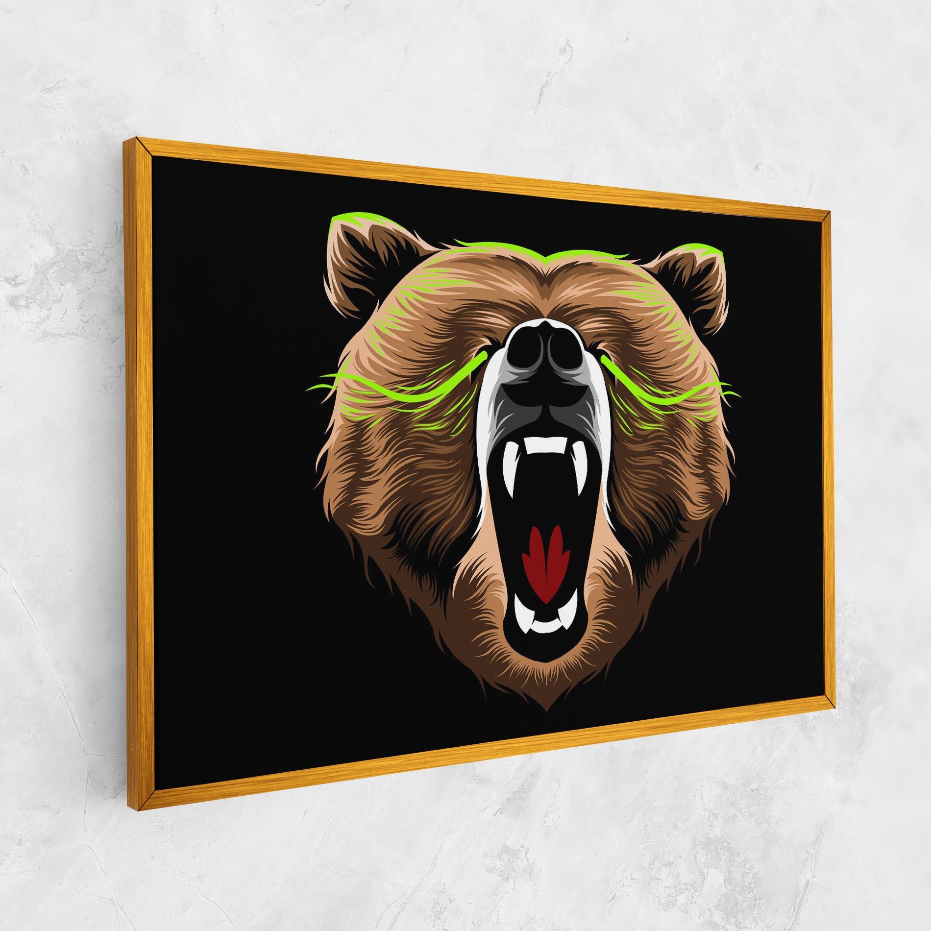 Leinwandbild Green Line Bear mockup 1