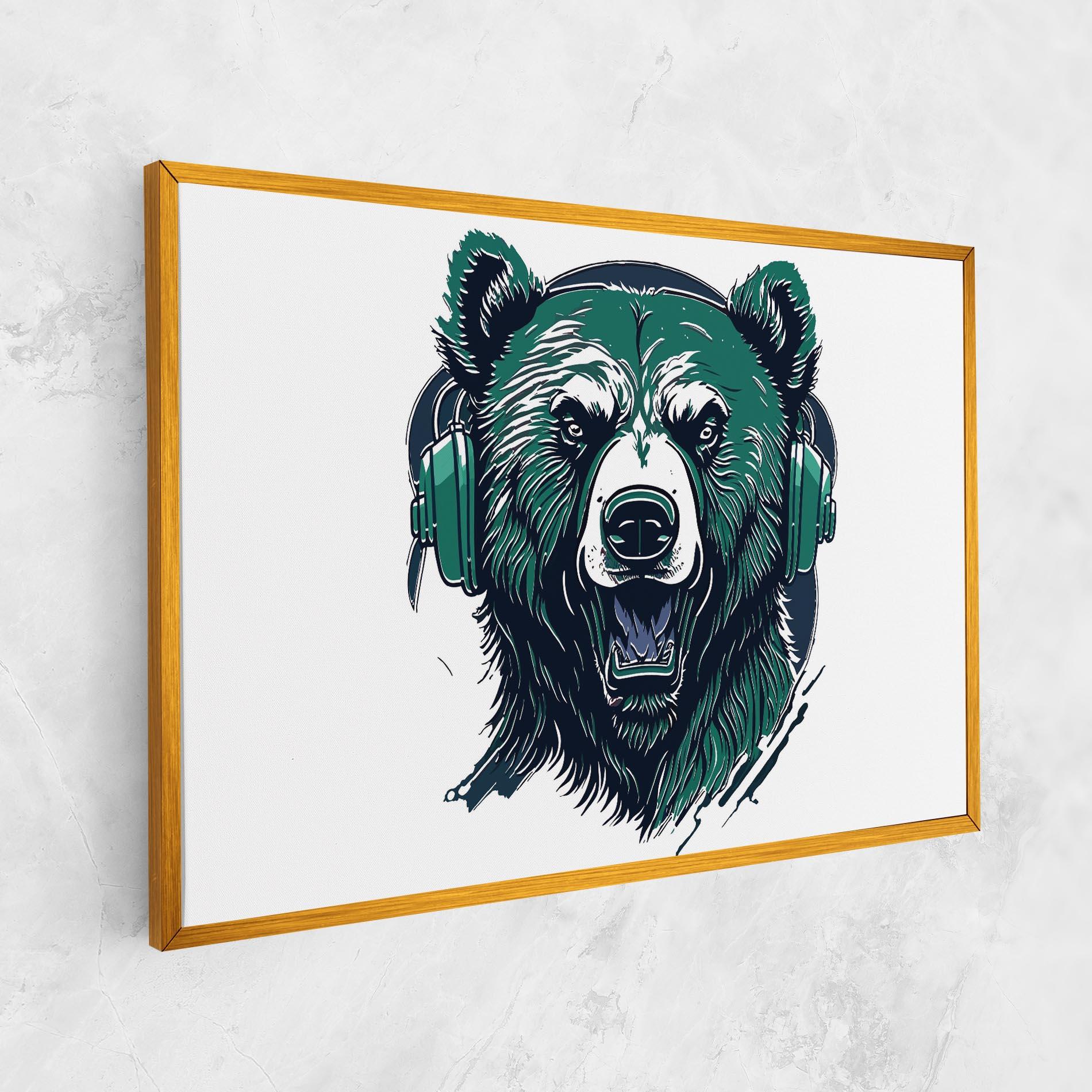 Leinwandbild Green Music Bear mockup 1