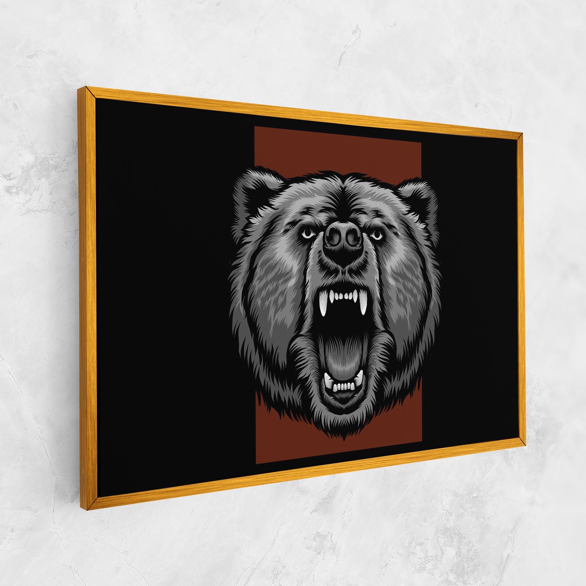 Leinwandbild Grey Bear Head mockup 1