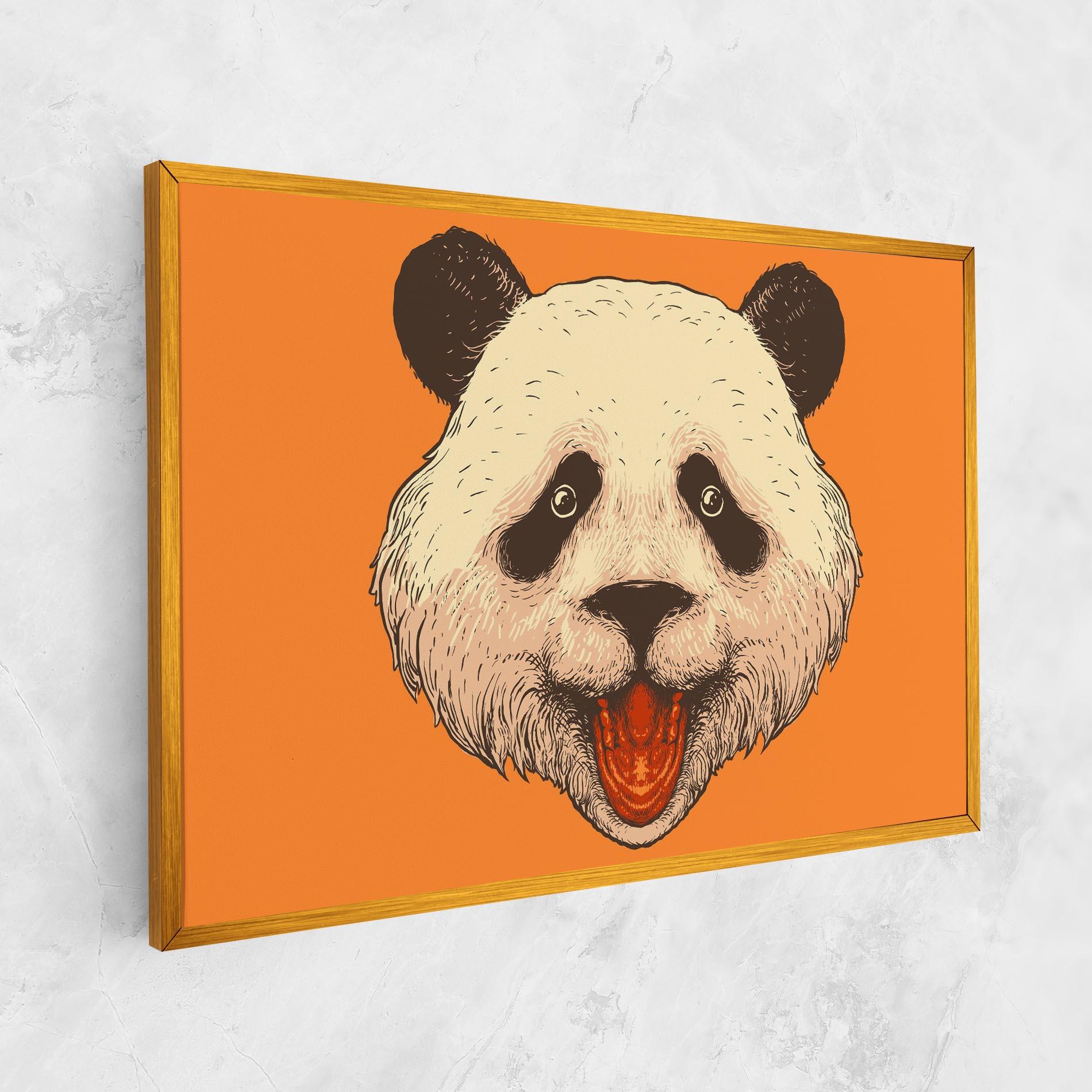 Leinwandbild Panda On Orange mockup 1