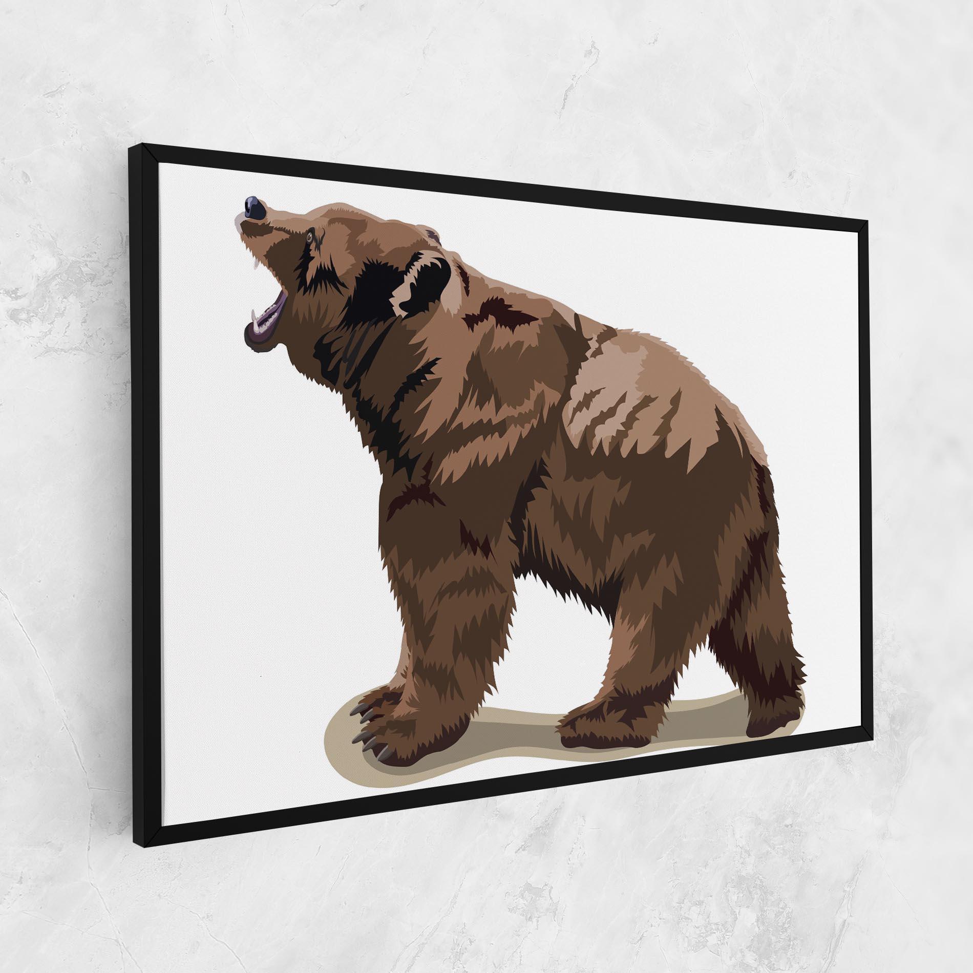 Leinwandbild Angry Walking Bear mockup 1