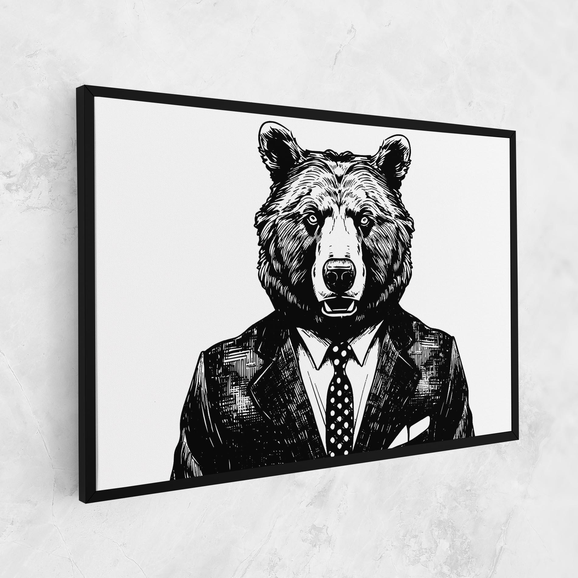 Leinwandbild Bear In Suit mockup 1