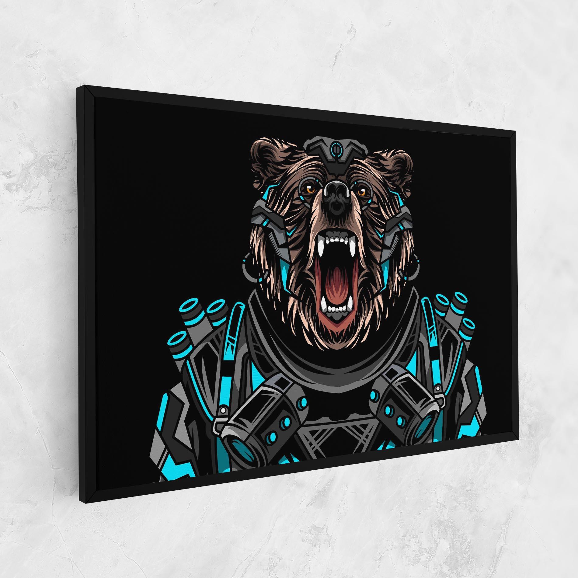 Leinwandbild Black Cyborg Bear mockup 1