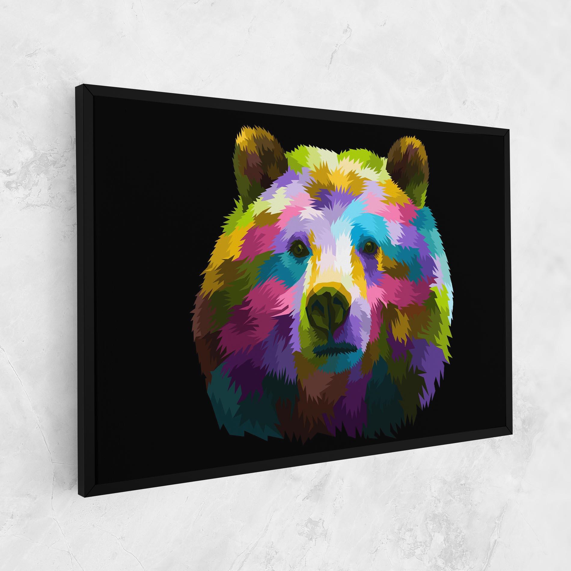 Leinwandbild Colorful Bear Head mockup 1
