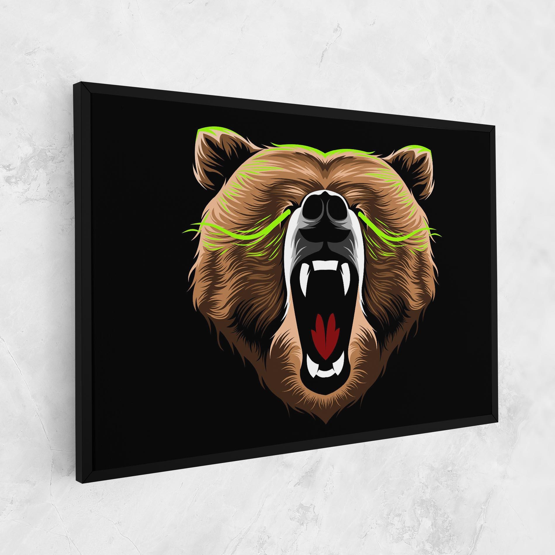 Leinwandbild Green Line Bear mockup 1