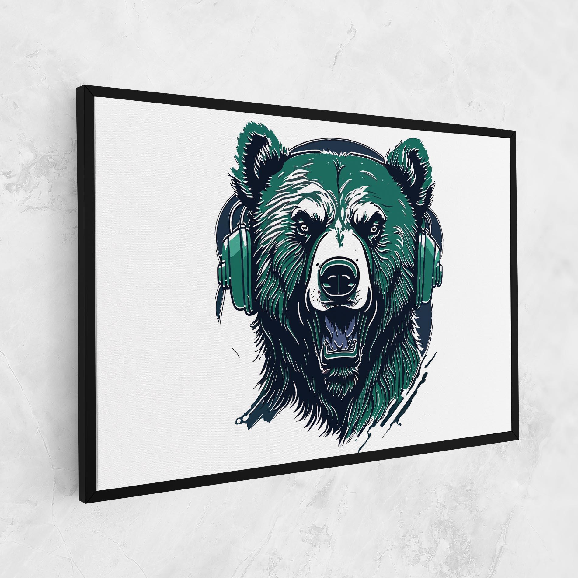 Leinwandbild Green Music Bear mockup 1