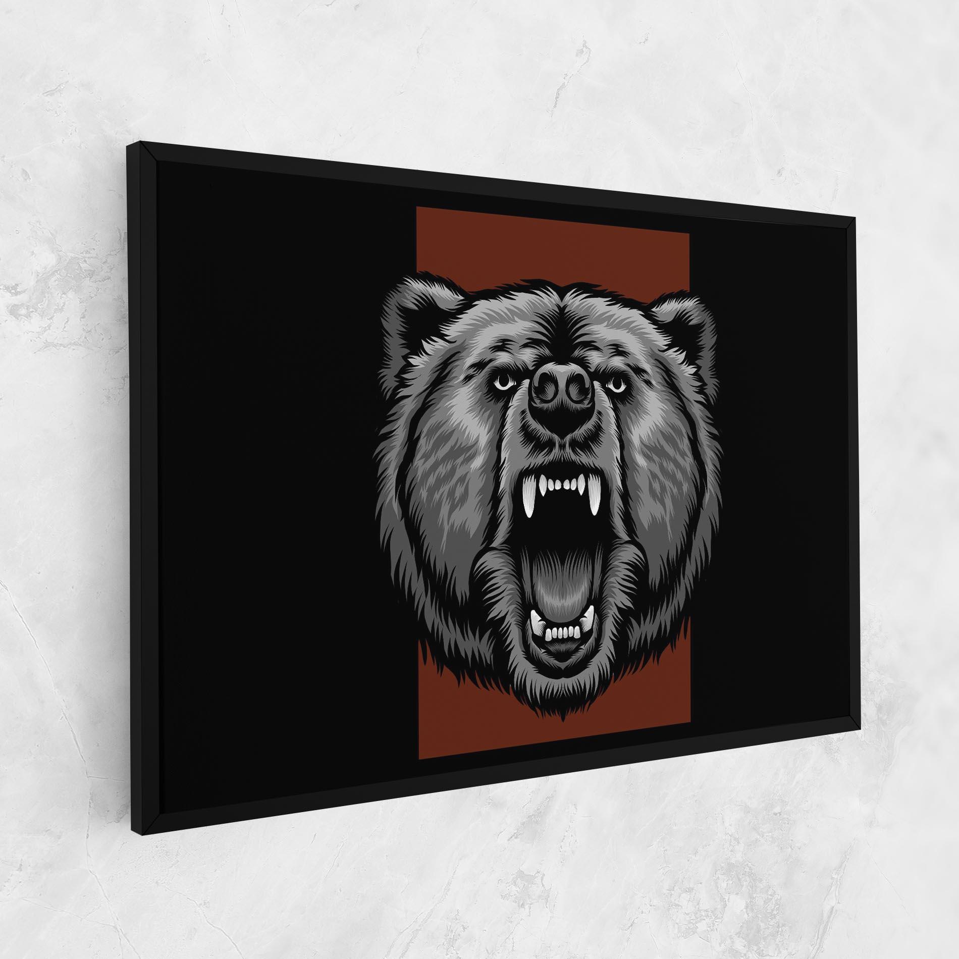 Leinwandbild Grey Bear Head mockup 1