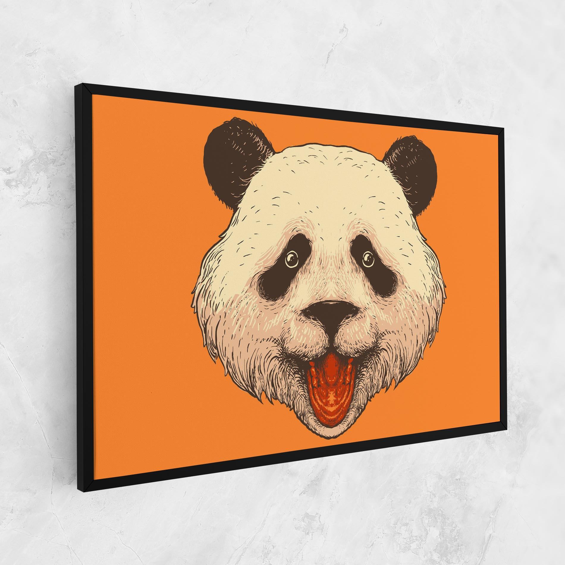 Leinwandbild Panda On Orange mockup 1