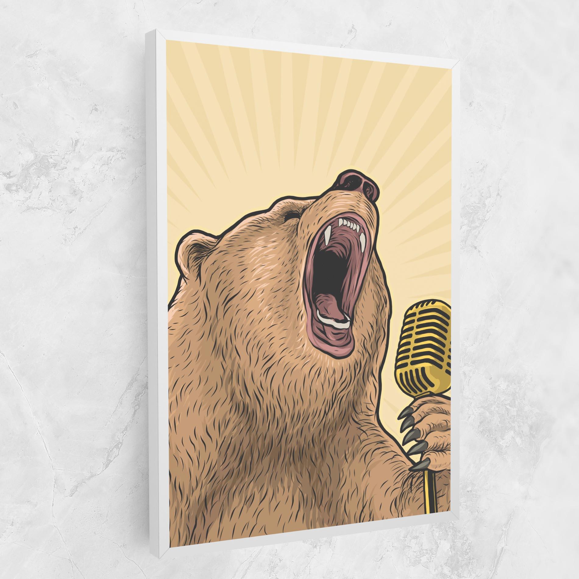 Leinwandbild Bear Singing mockup 1