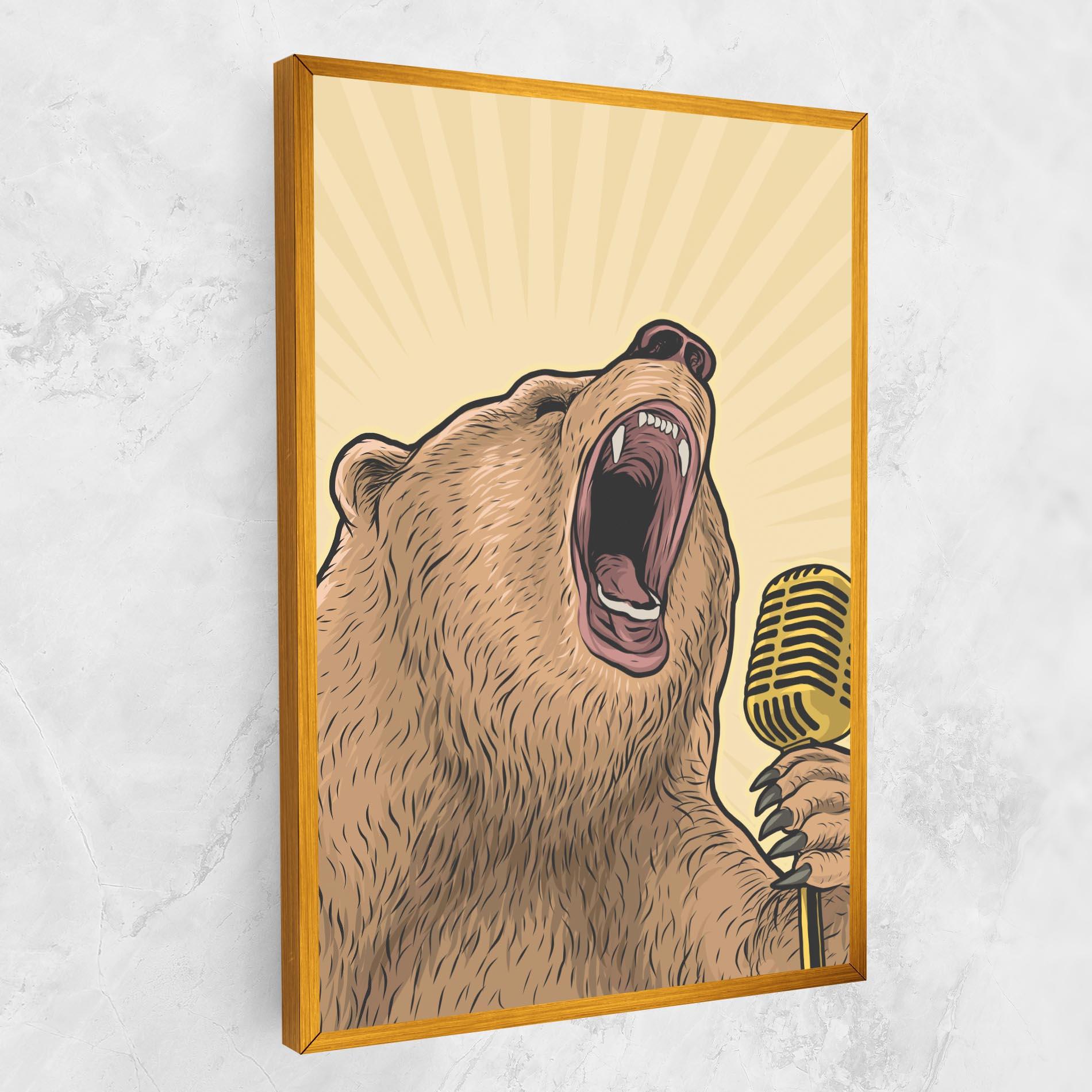Leinwandbild Bear Singing mockup 1