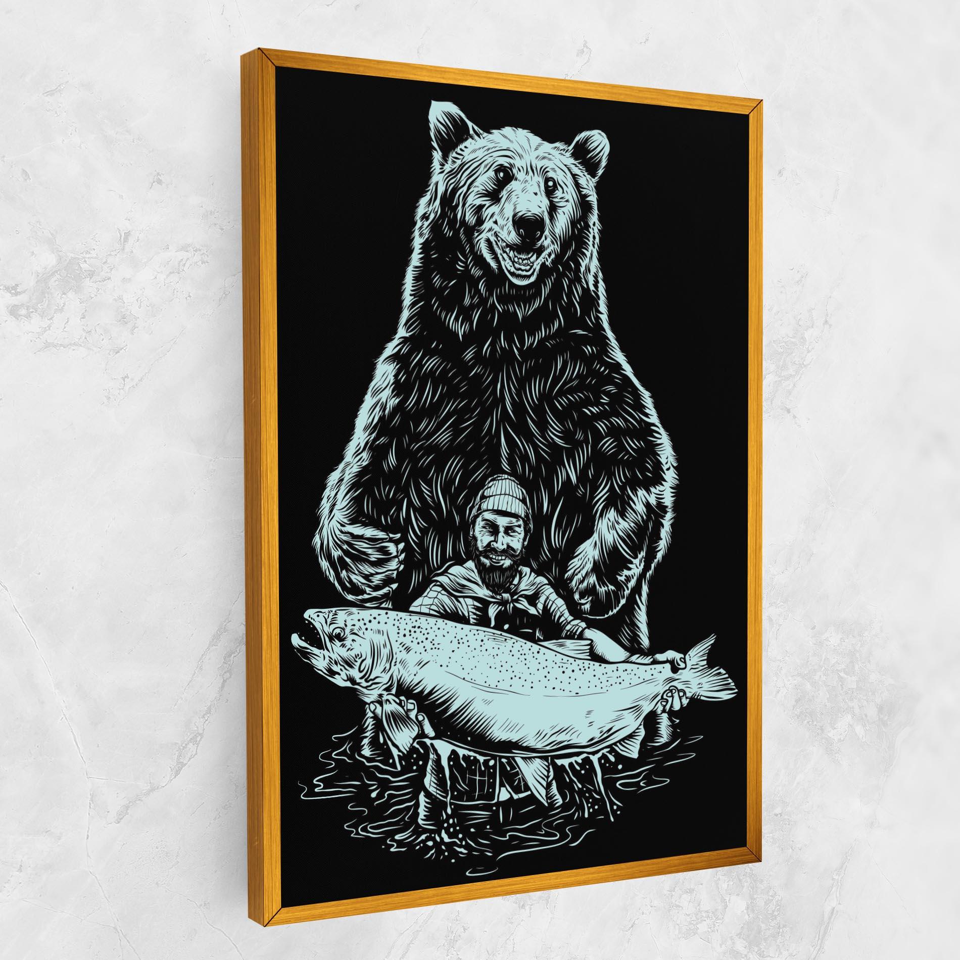 Leinwandbild Fishing Bear mockup 1