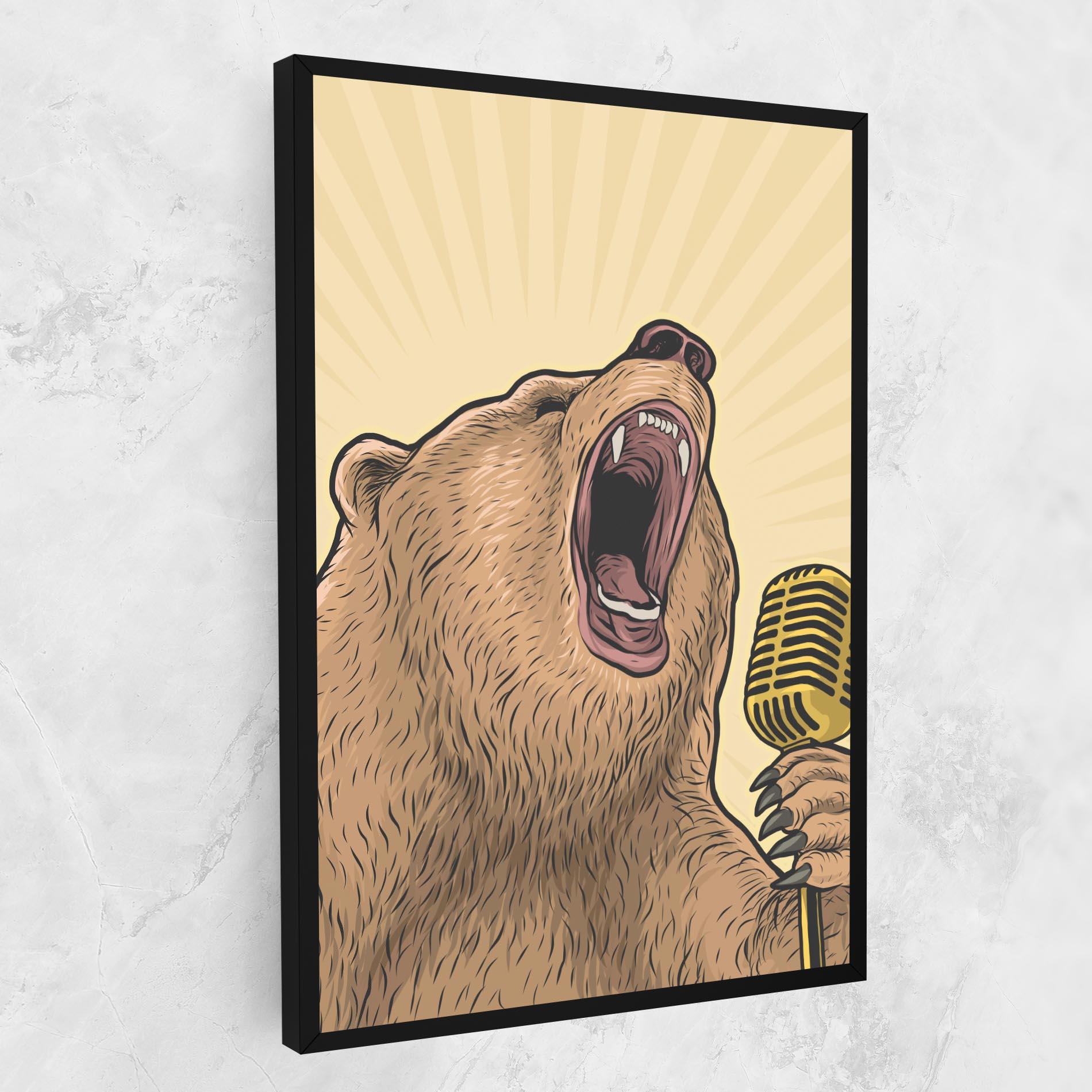 Leinwandbild Bear Singing mockup 1