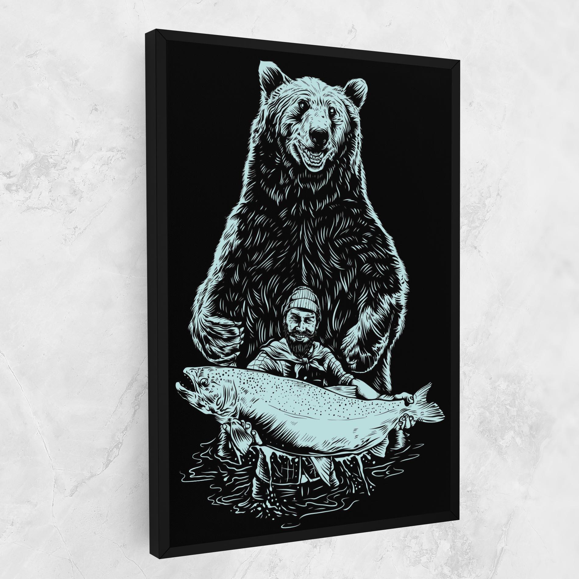 Leinwandbild Fishing Bear mockup 1
