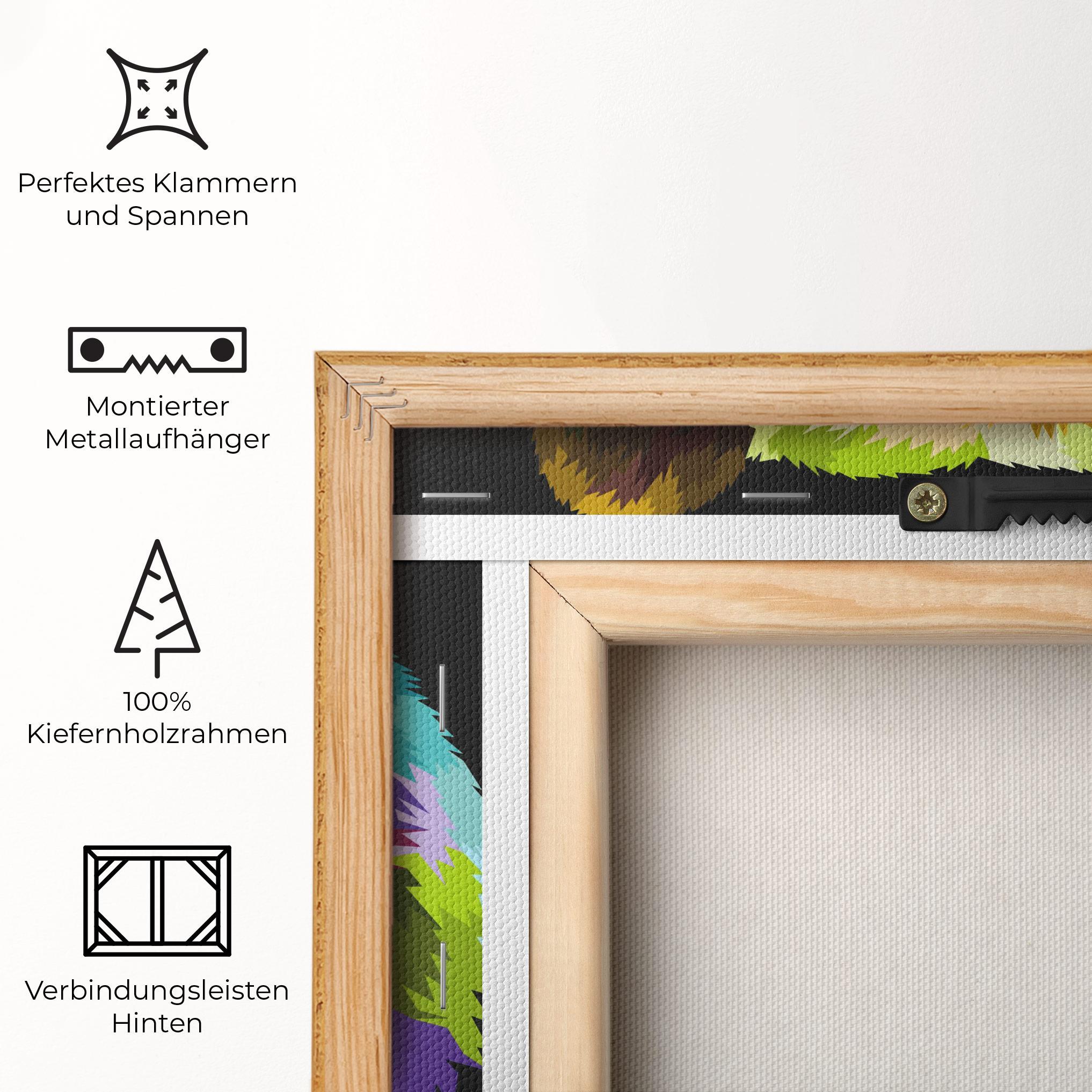 Leinwandbild Colorful Bear Head mockup 5