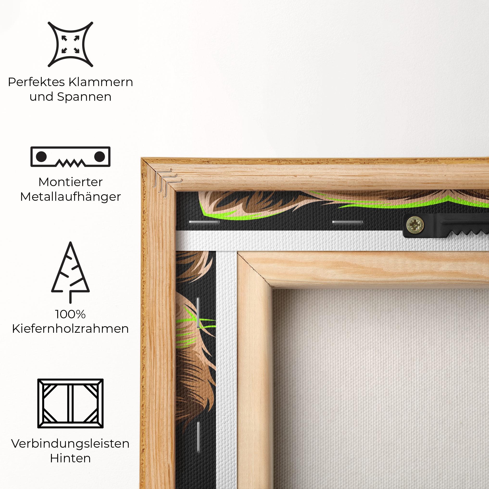 Leinwandbild Green Line Bear mockup 5