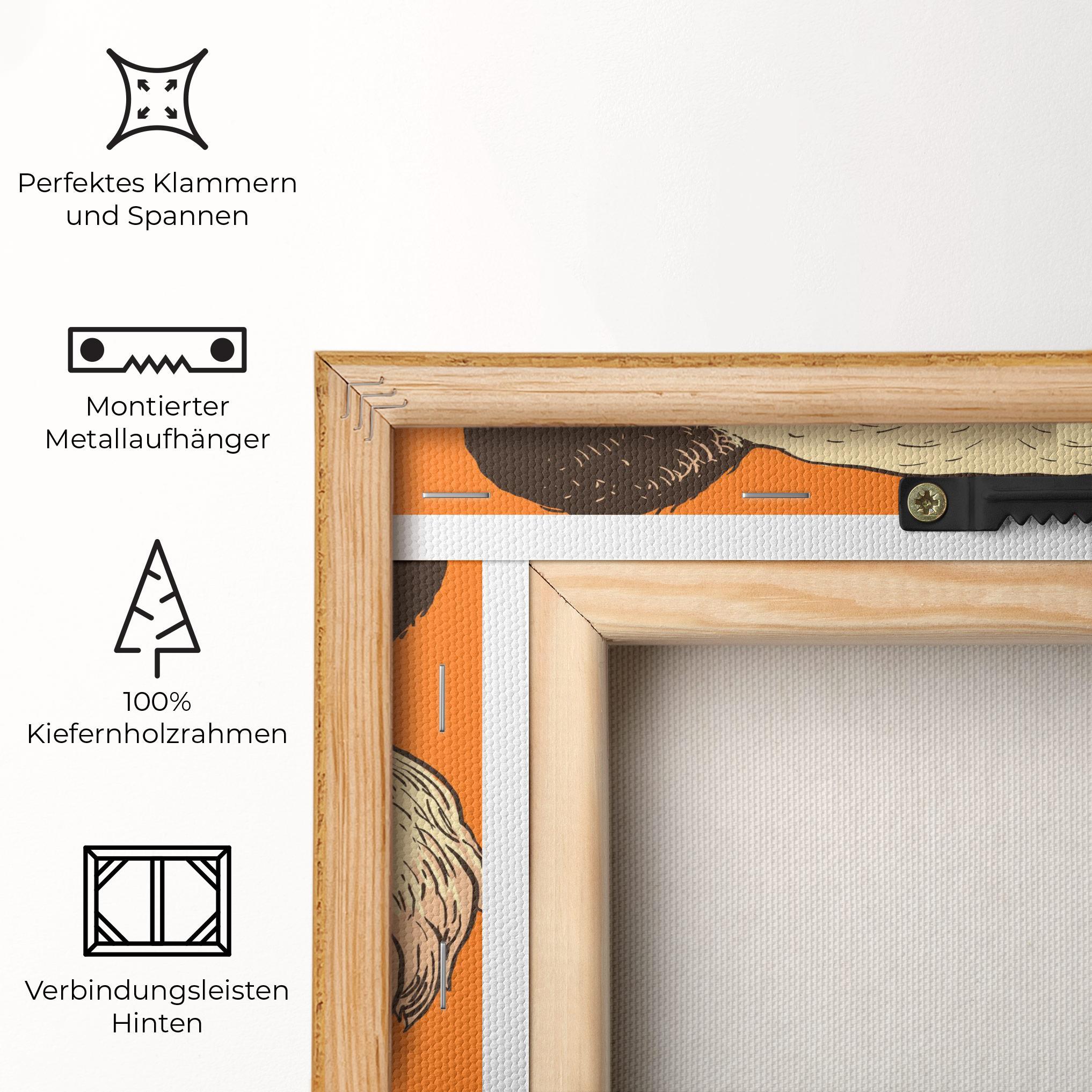 Leinwandbild Panda On Orange mockup 5