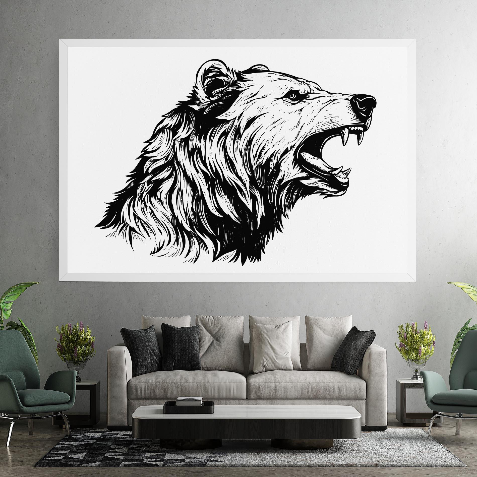 Leinwandbild Angry Bear mockup 7