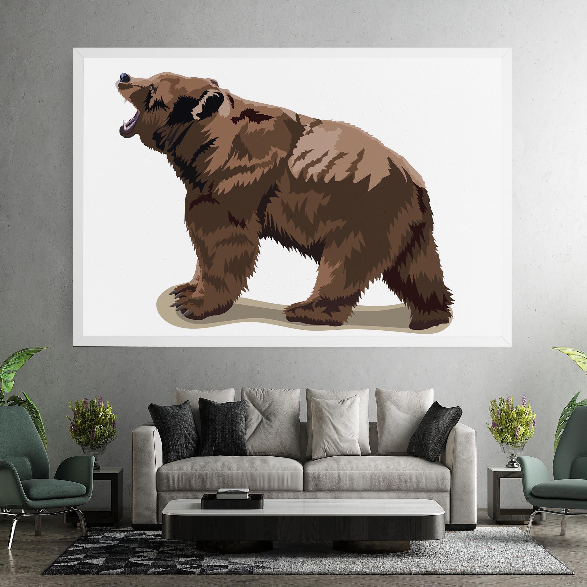 Leinwandbild Angry Walking Bear mockup 7