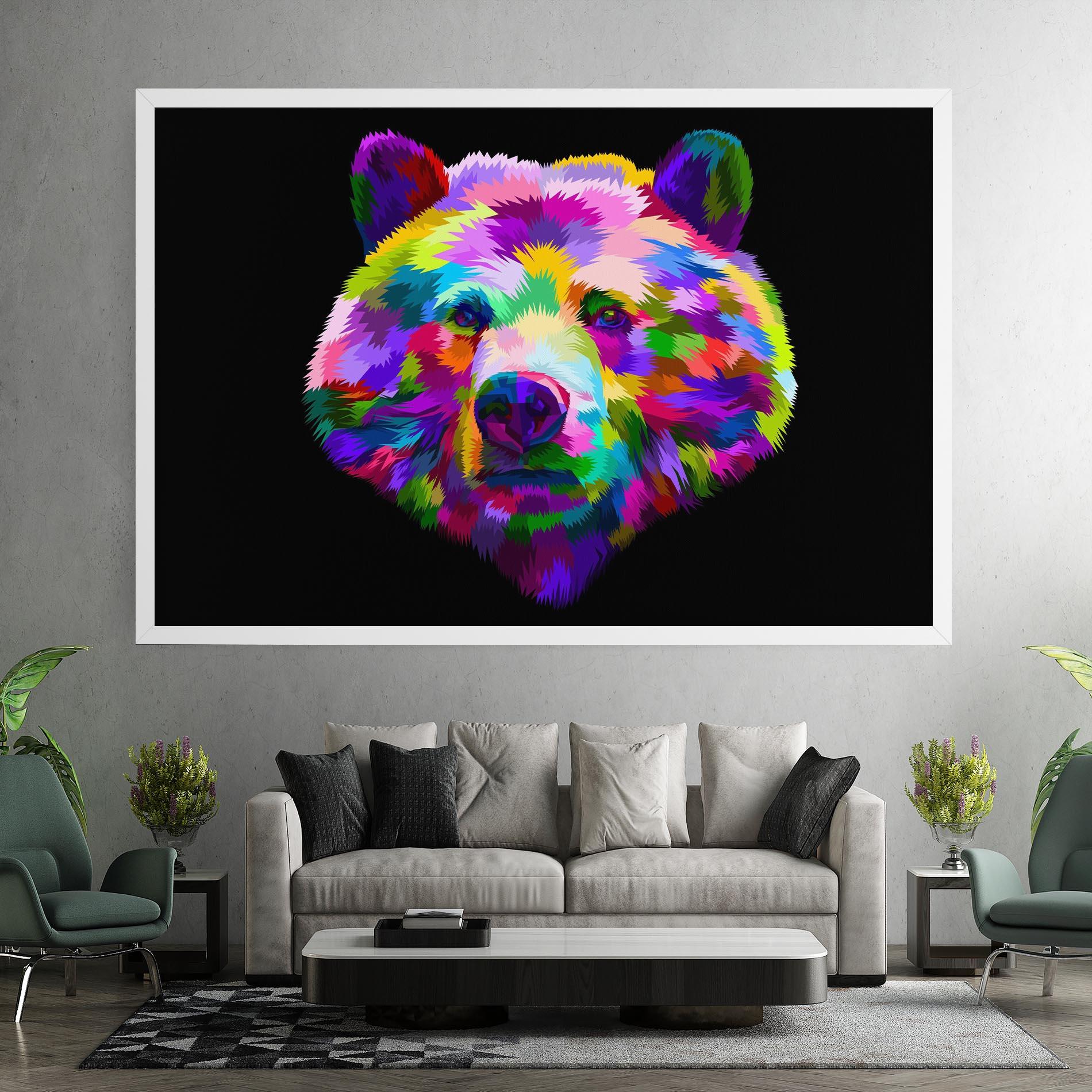 Leinwandbild Bear Head Art mockup 7