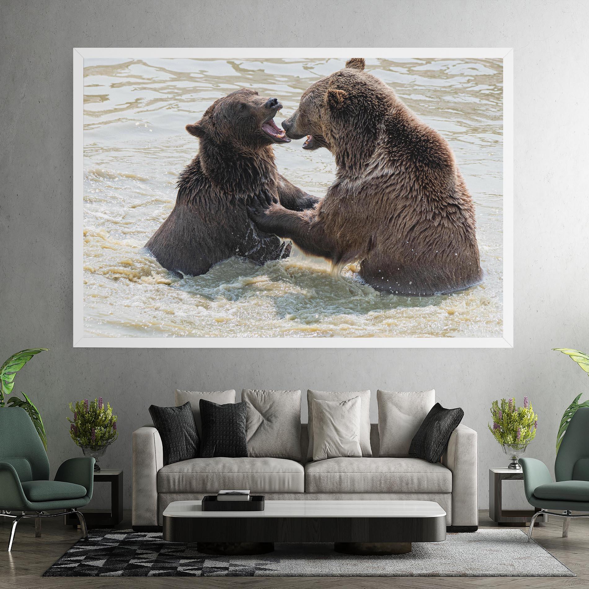 Leinwandbild Bears Fighting mockup 7