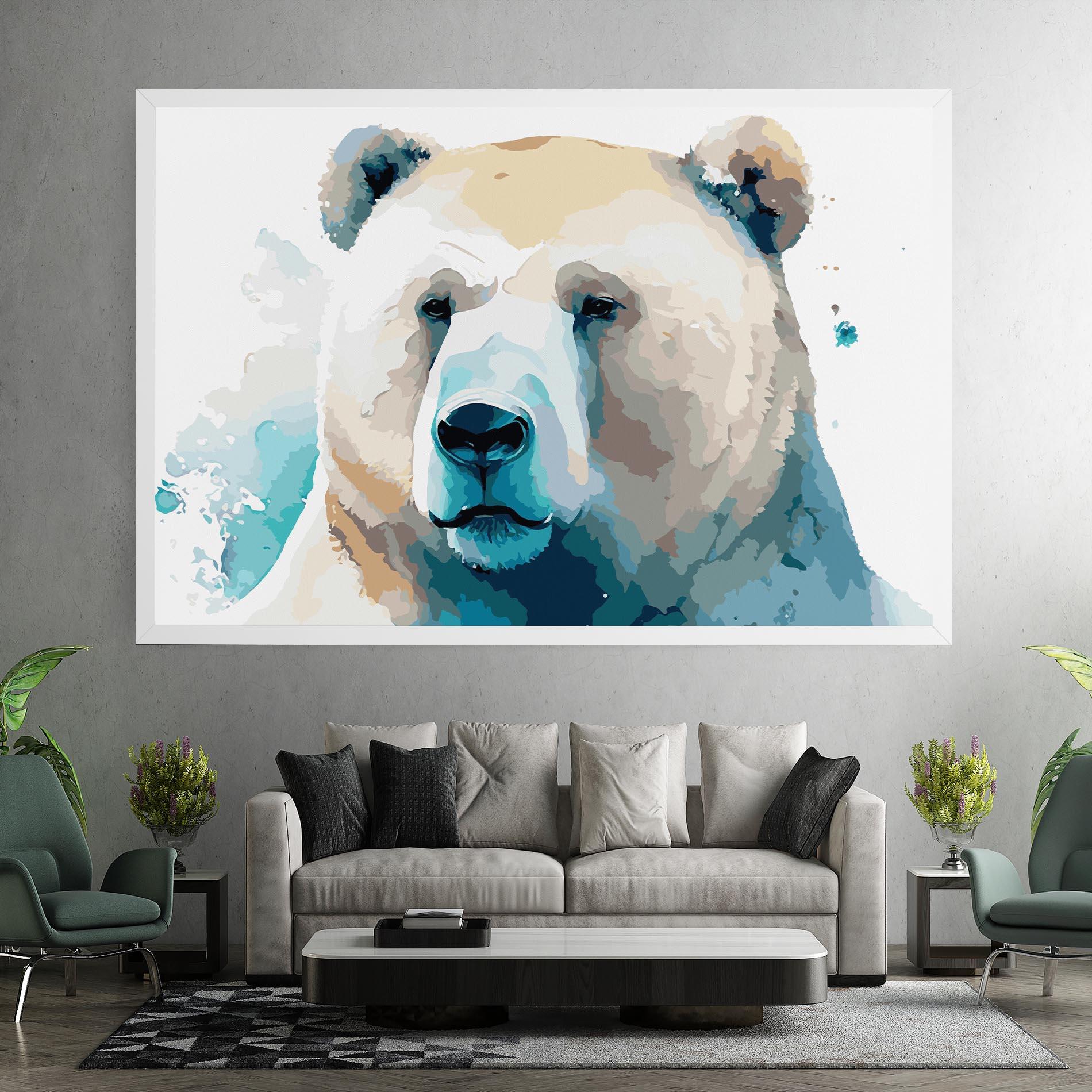 Leinwandbild Big Watercolor Bear mockup 7