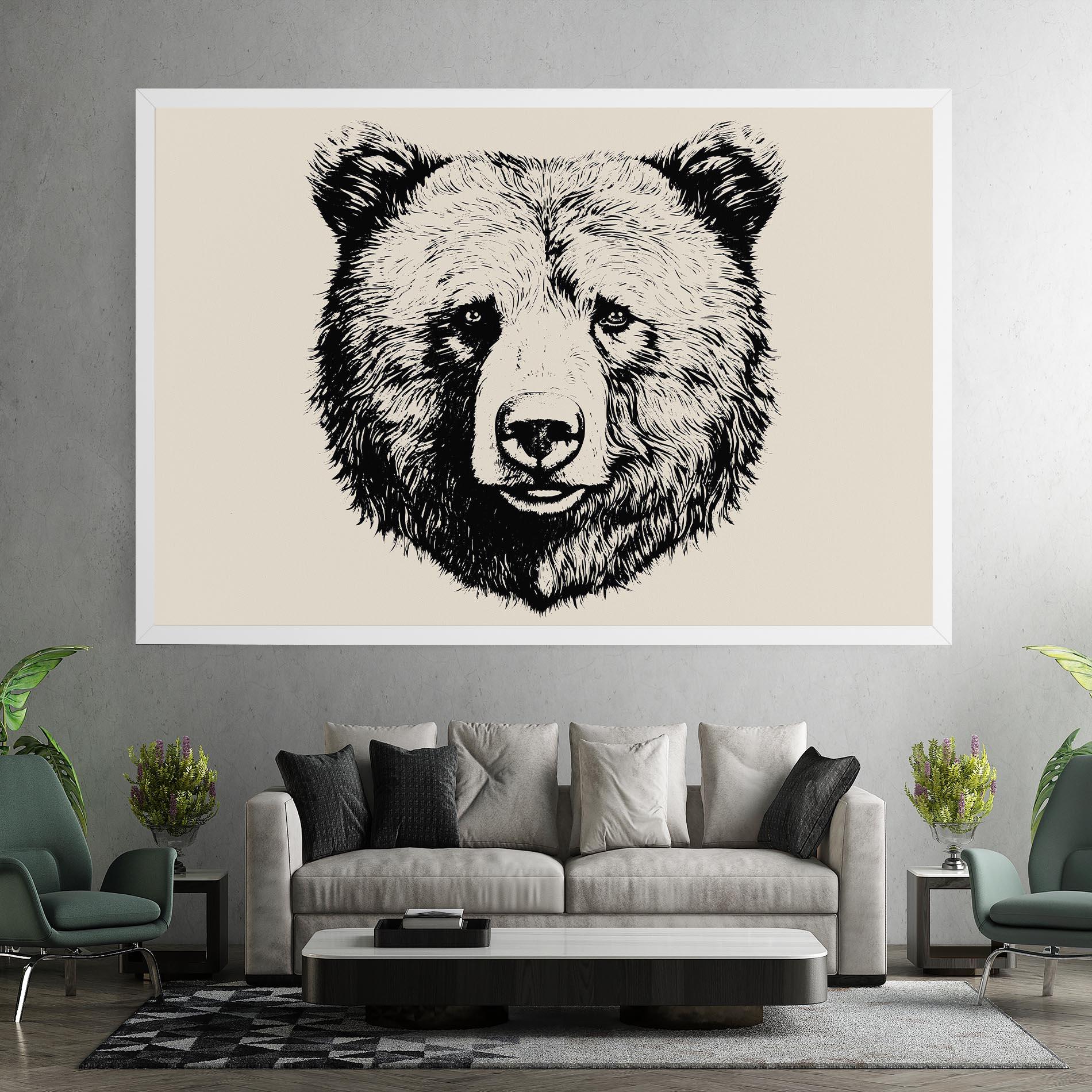 Leinwandbild Cream Head Bear mockup 7