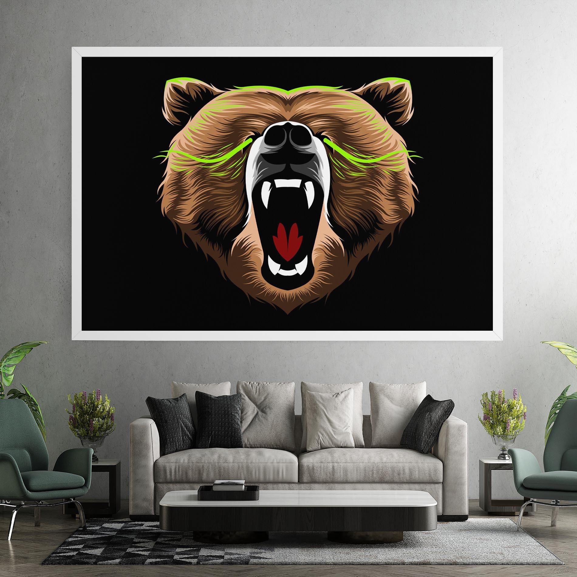 Leinwandbild Green Line Bear mockup 7
