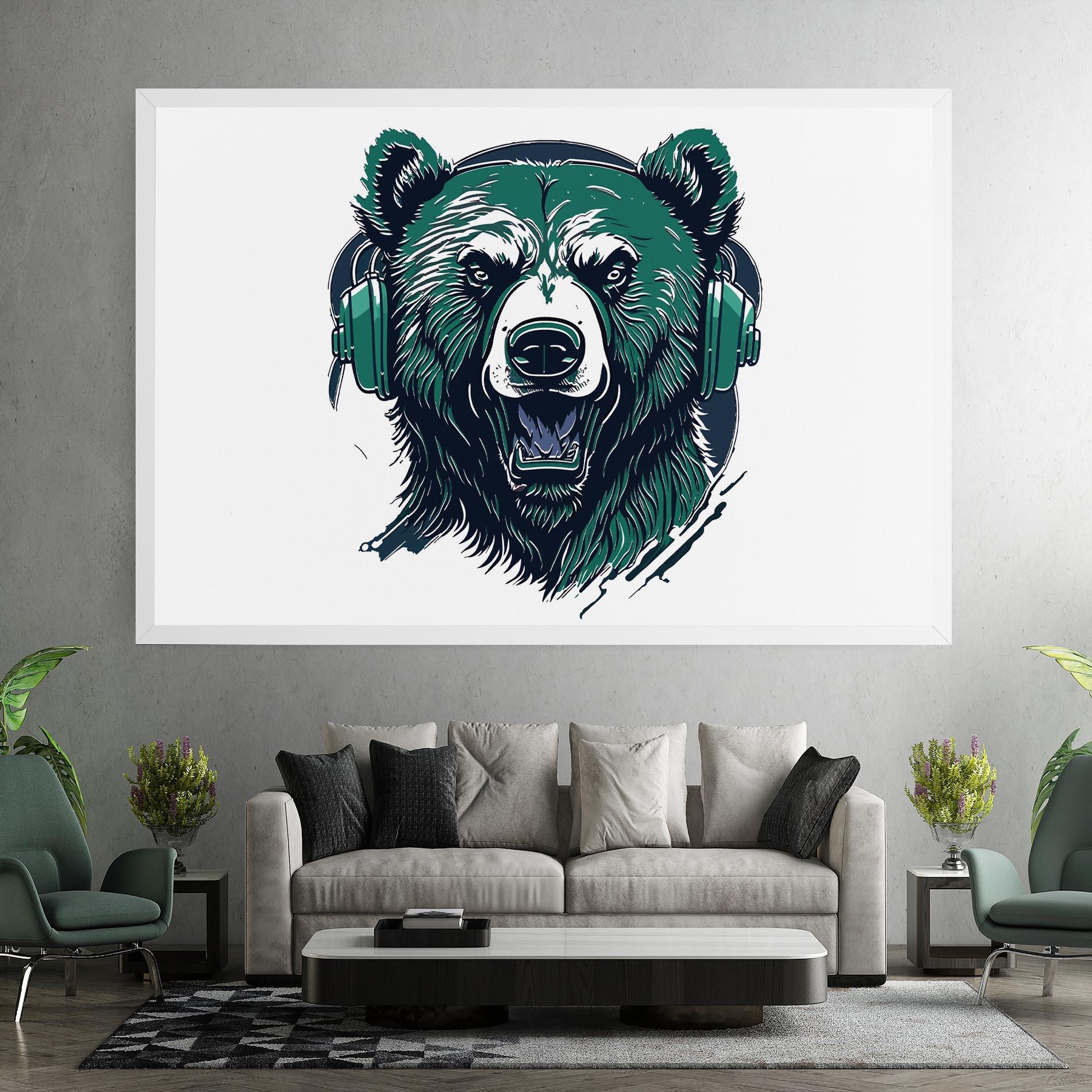 Leinwandbild Green Music Bear mockup 7