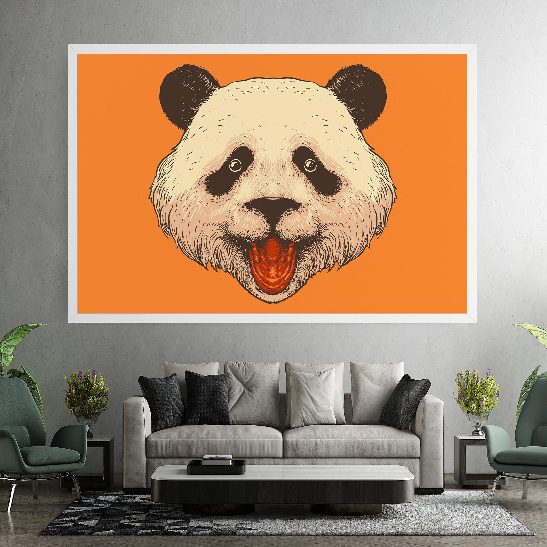Leinwandbild Panda On Orange mockup 7