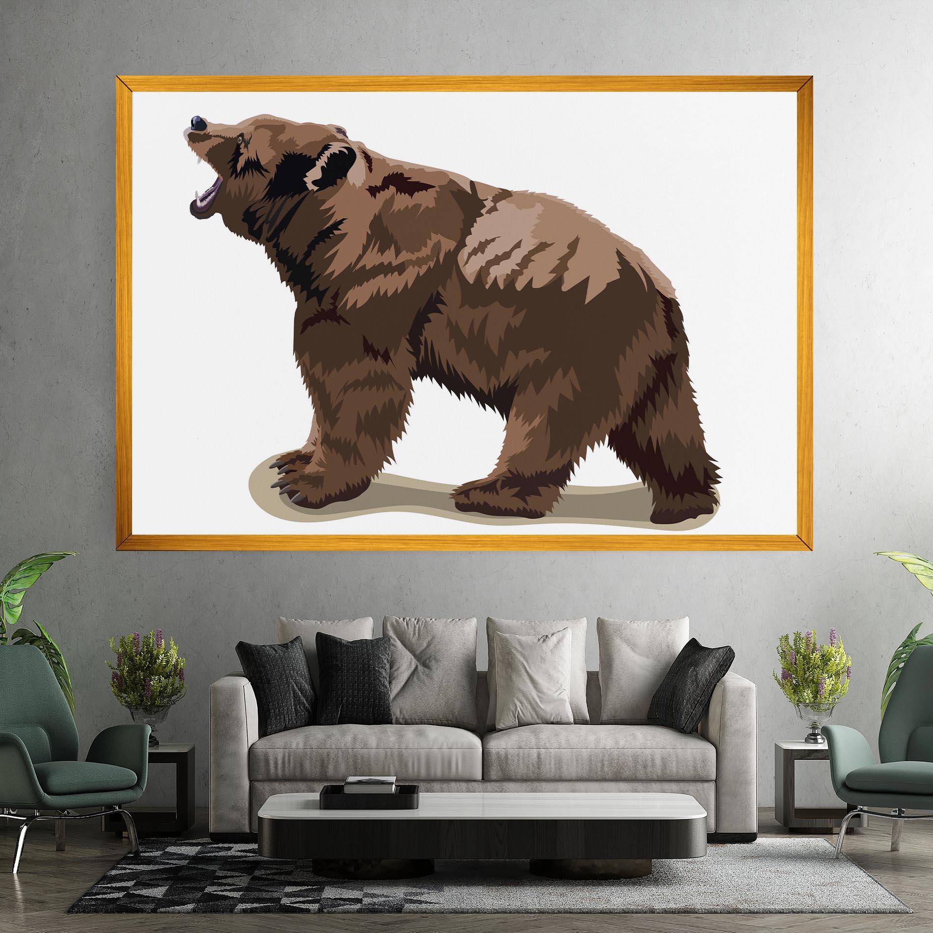 Leinwandbild Angry Walking Bear mockup 7