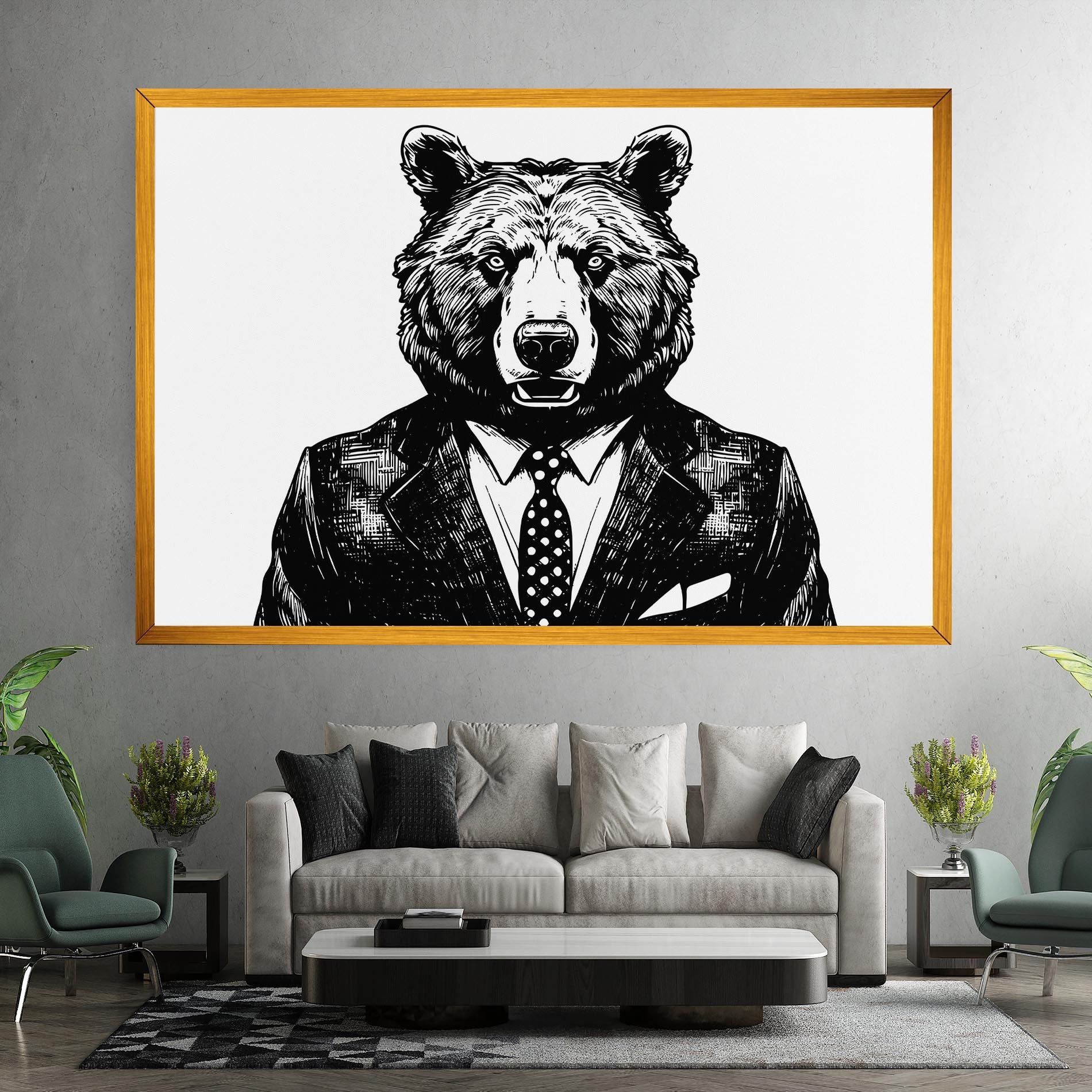 Leinwandbild Bear In Suit mockup 7